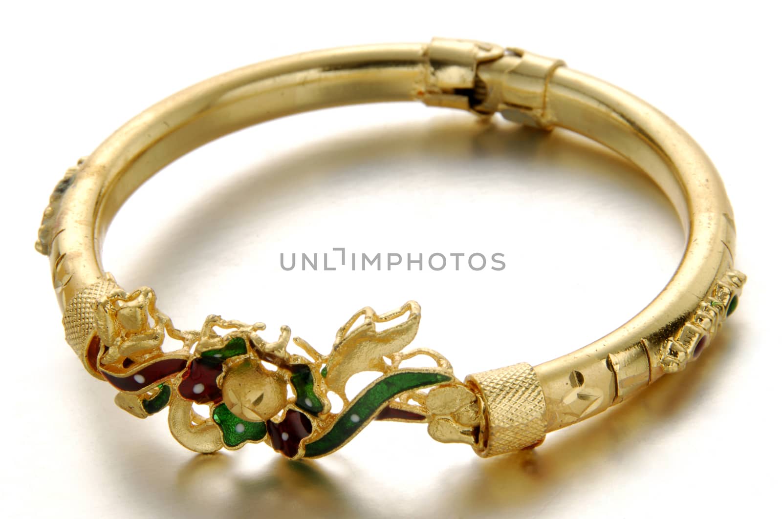 Indian Stone Gold jewelry Macro shot