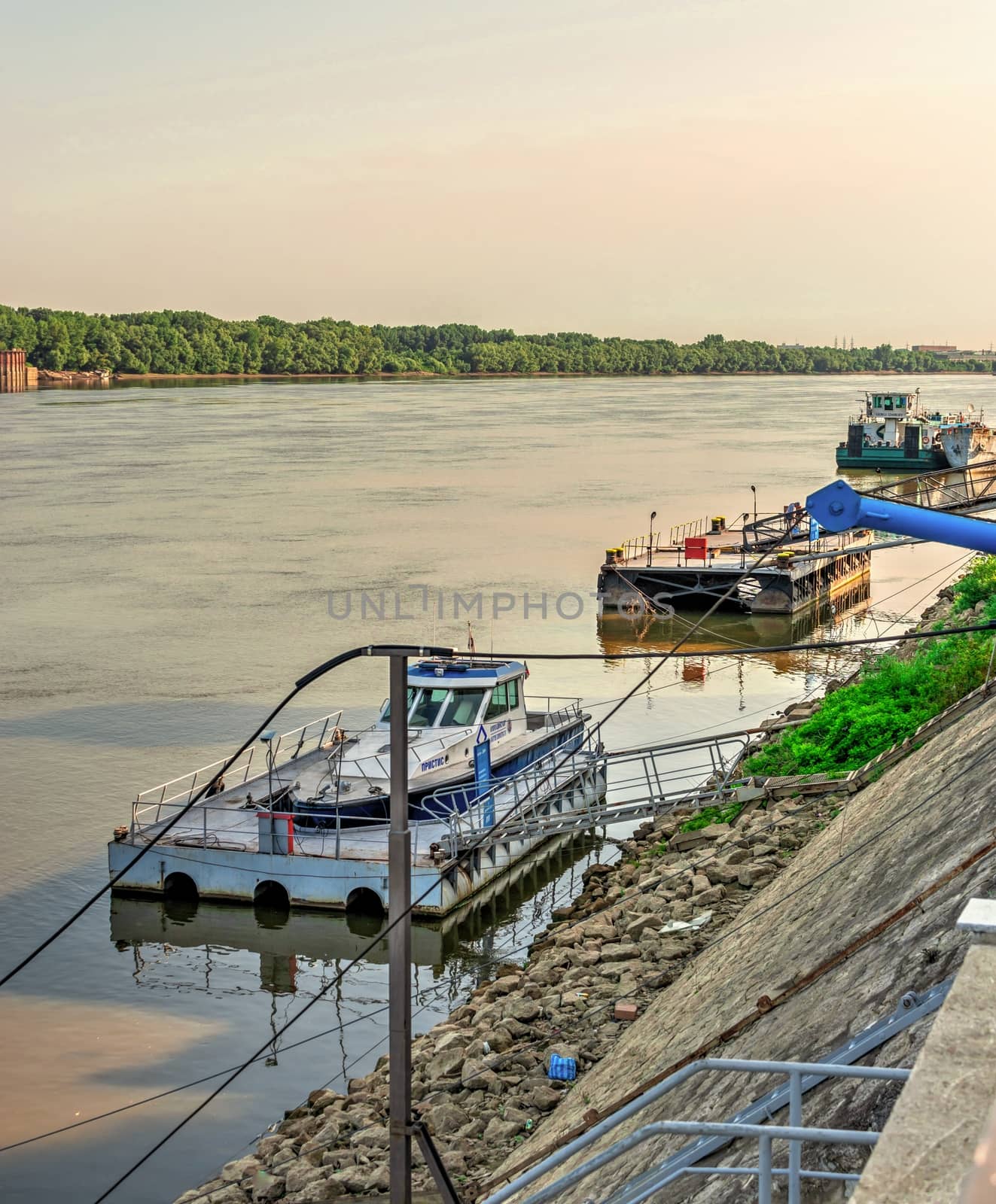 Ruse, Bulgaria - 07.26.2019. Embankment of Ruse on the Danube River in Bulgaria on a sunny summer day