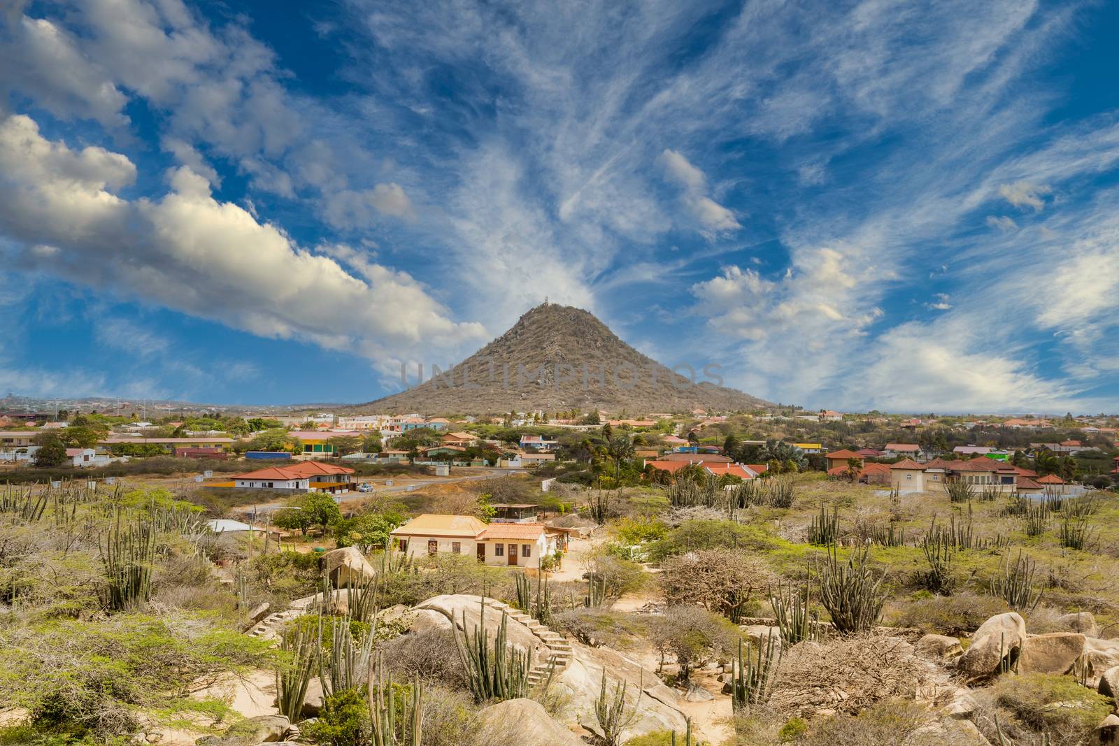 Single Mountain Rising in Aruba by dbvirago