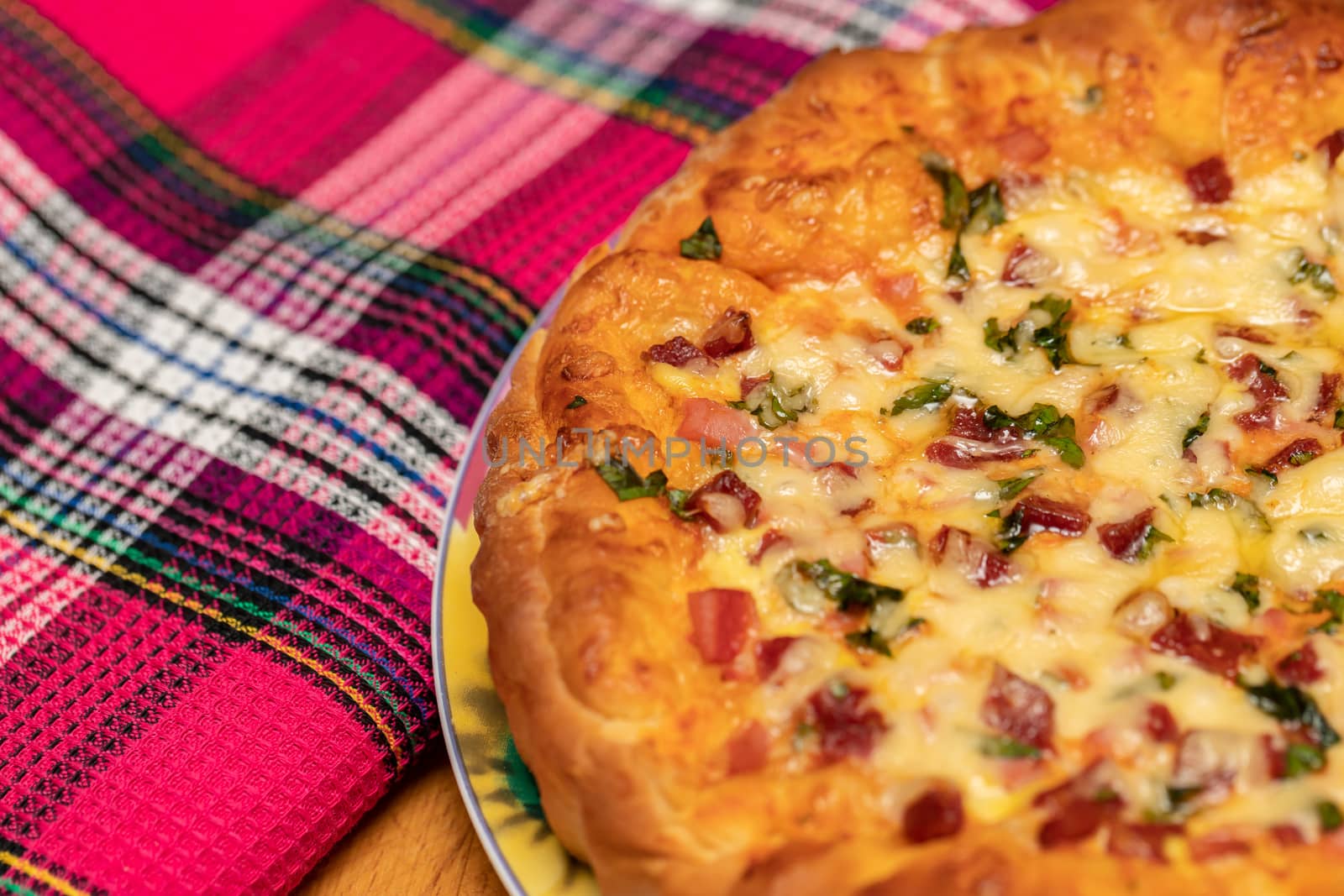 Quiche Lorraine. Homemade cake. Traditional open French pie. by bonilook