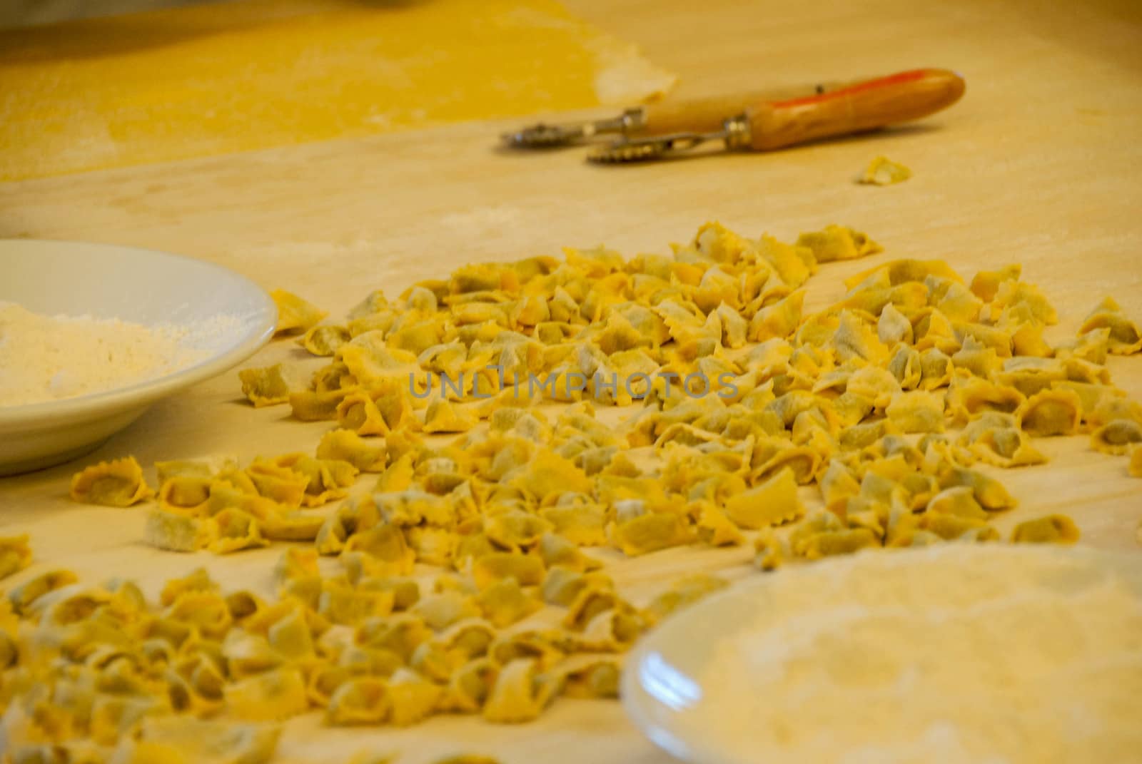 Agnolotti: home made pasta of the Langhe, Piedmont - Italy