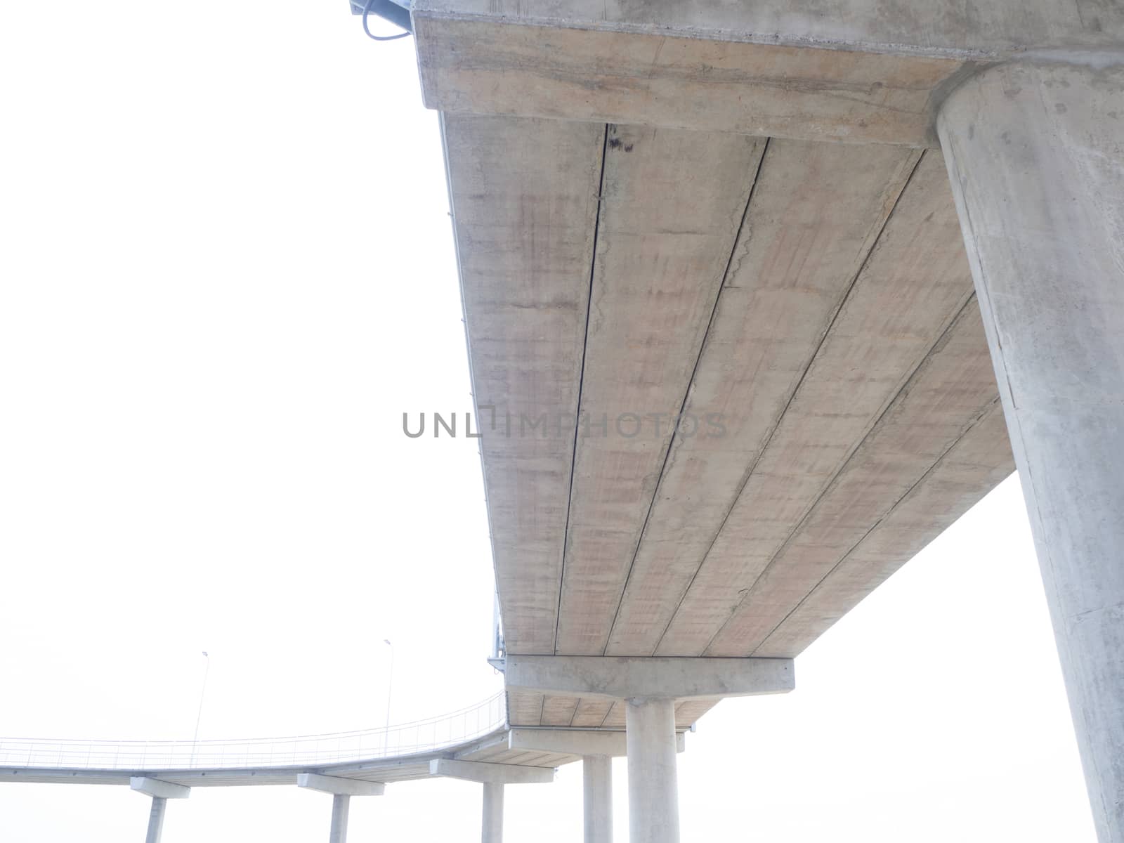 High overpass on the sky background