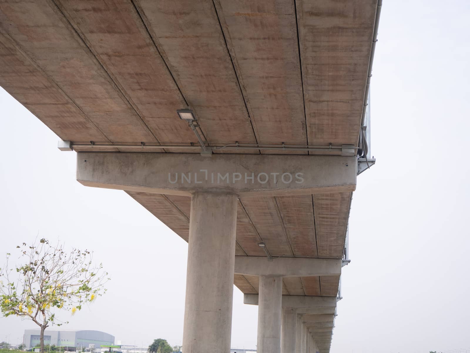 High overpass on the sky background