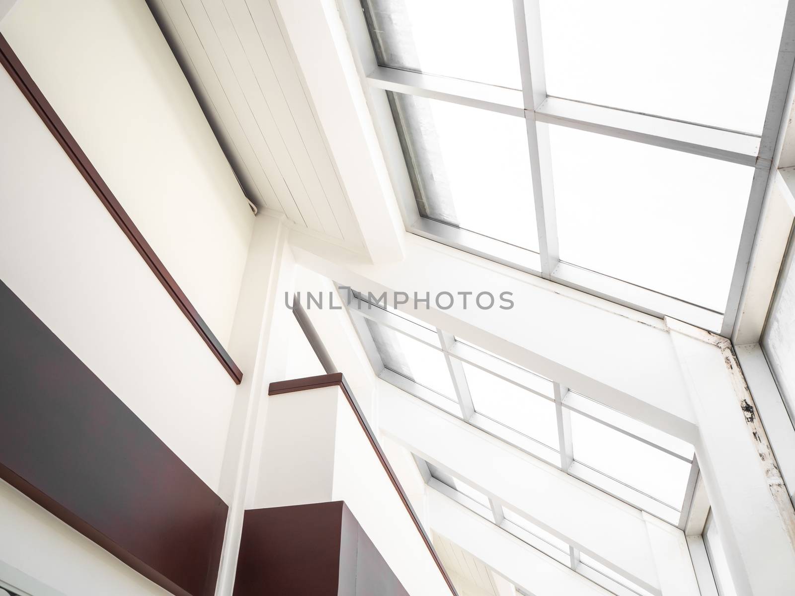 high-tech architecture background photo, internal structure of glass roof