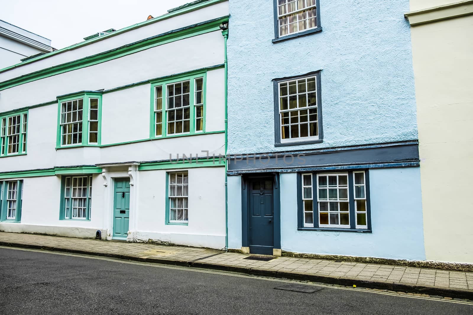 England Oxford Colorful High Street Houses in the city of Oxford by paddythegolfer