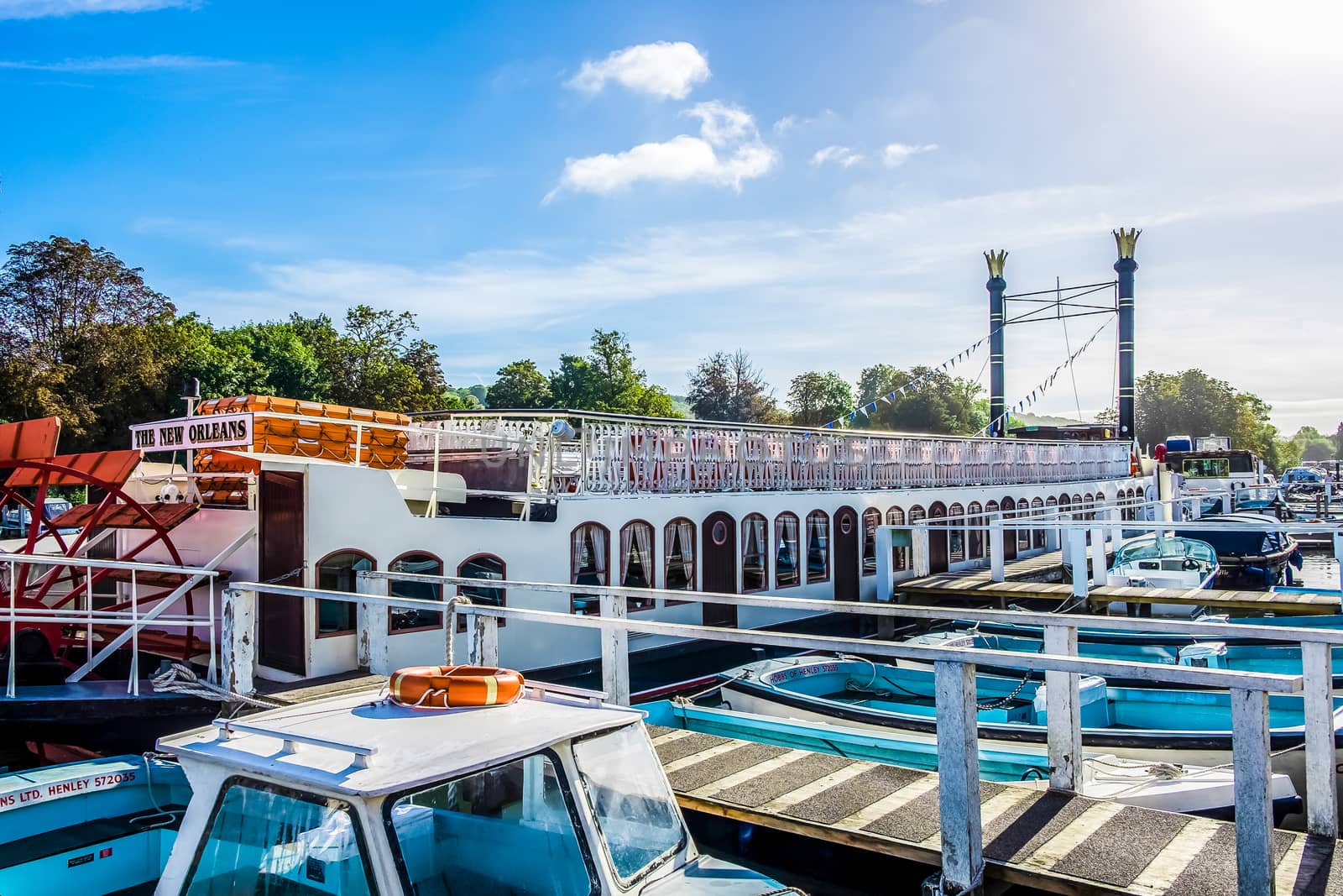 Boats on River Thames at Henley-on-Thames, Oxfordshire, United Kingdom UK