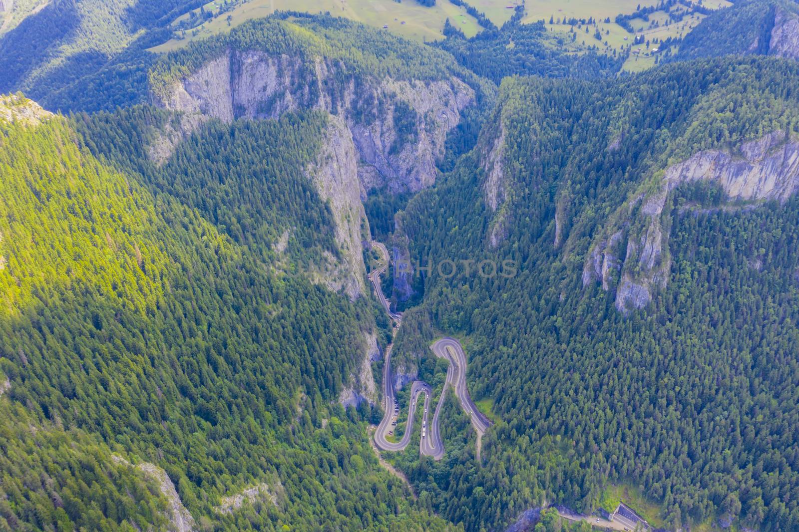 Aerial view of mountain gorges in summer by savcoco