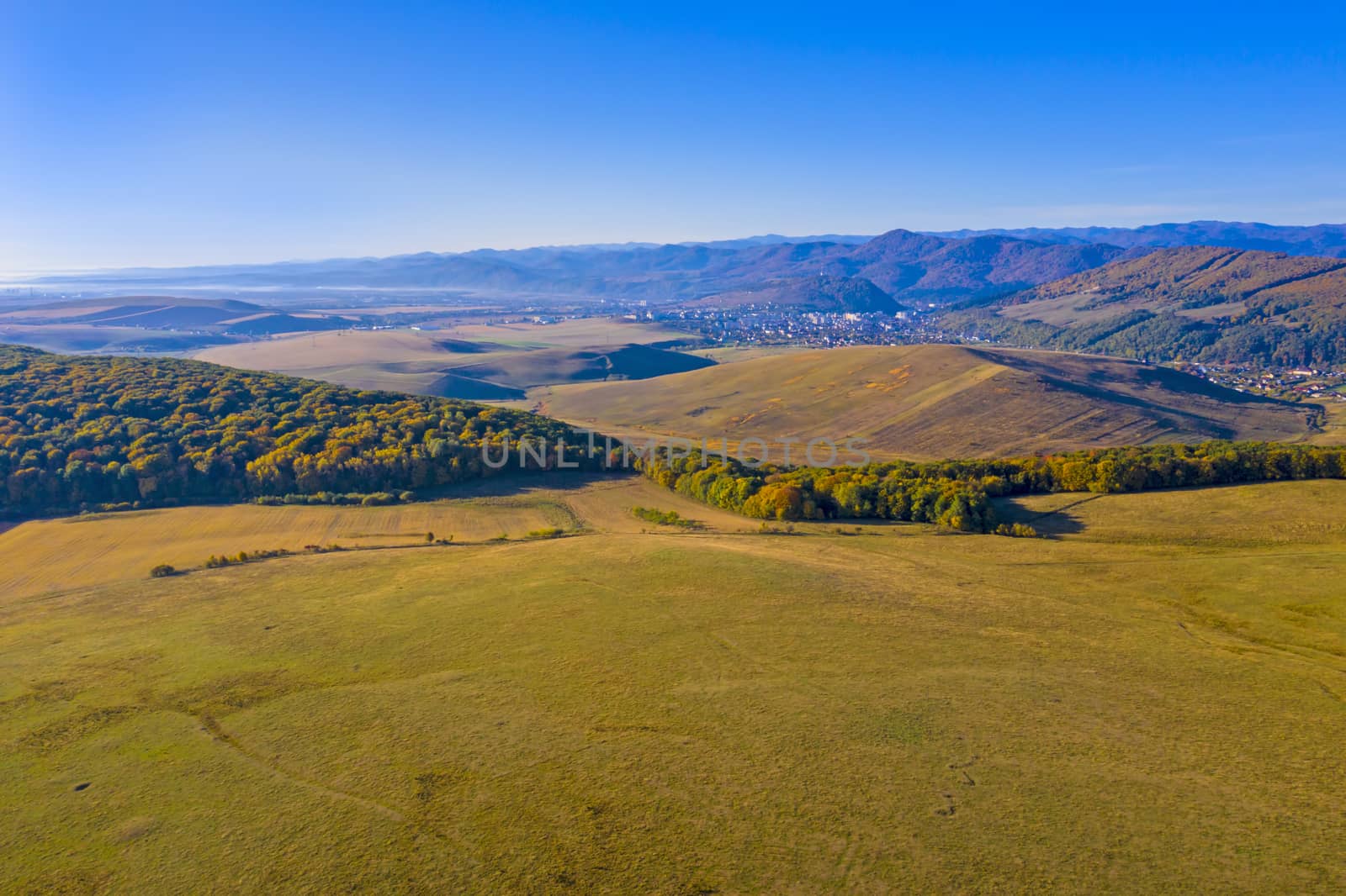 Aerial autumn landscape in rural area by savcoco