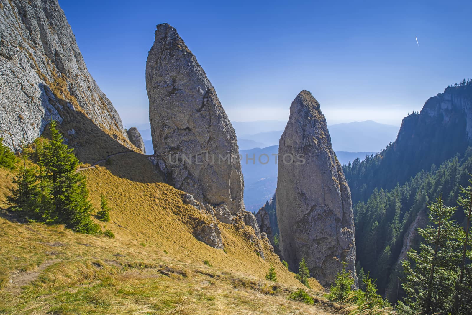 Beautiful mountain rocks landscape, autumn scene in rocky mountain