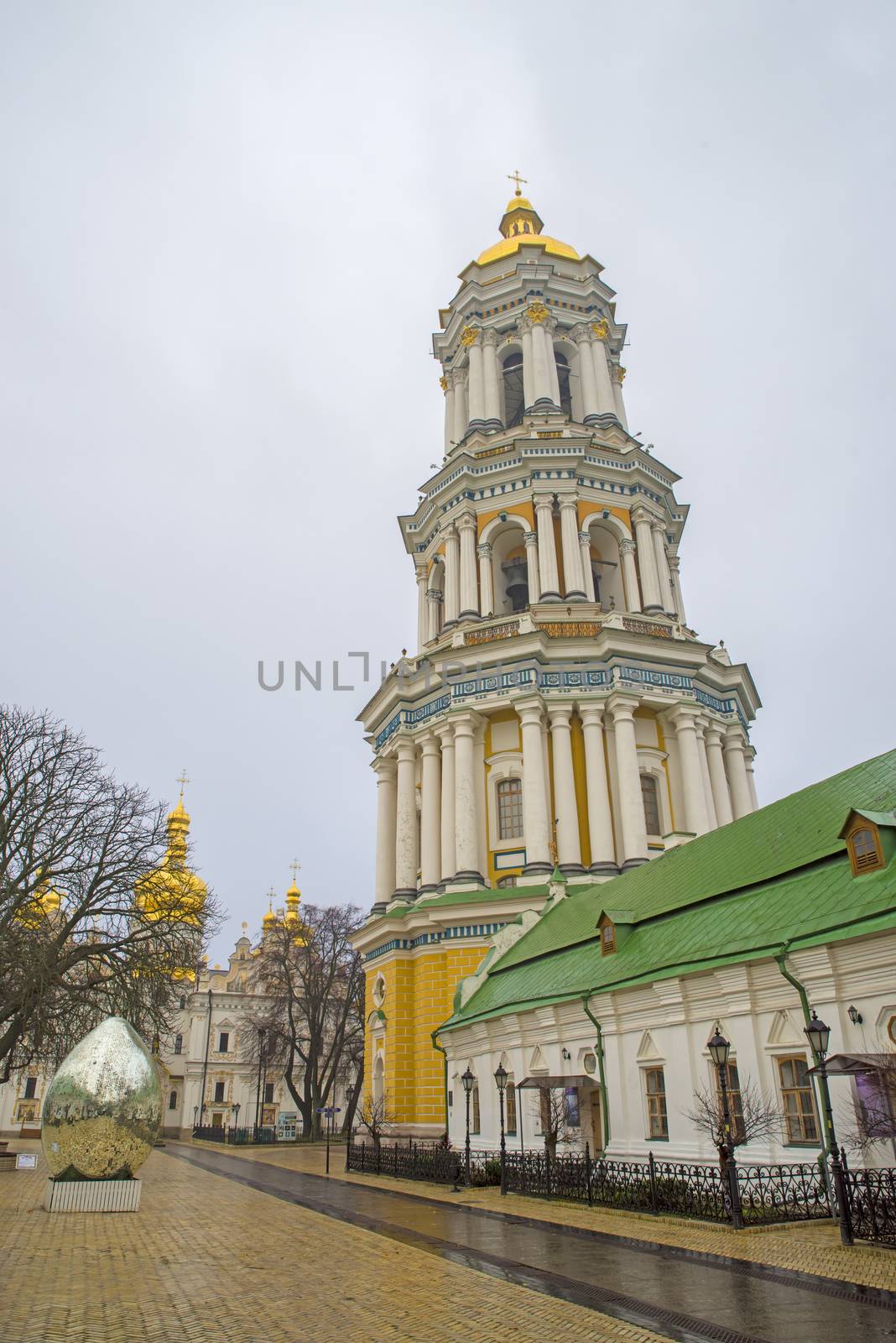 Tower Bell of Great Lavra from Kiev, orthodox Lavra landmark in Ukraine