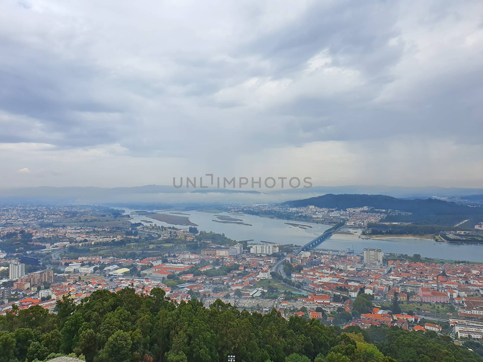 Panoramic view of city and river by savcoco