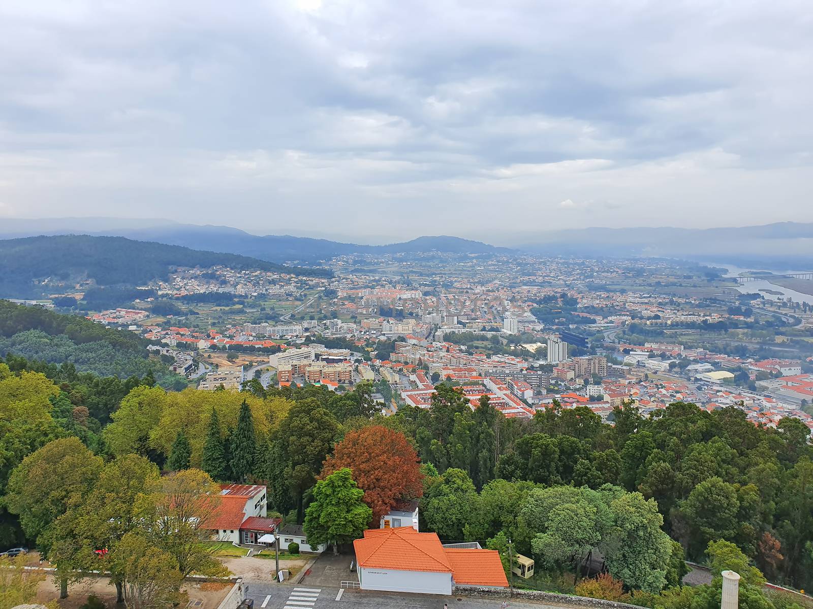 Panoramic view of Viano do Castelo and river, an important landmark in Portugal