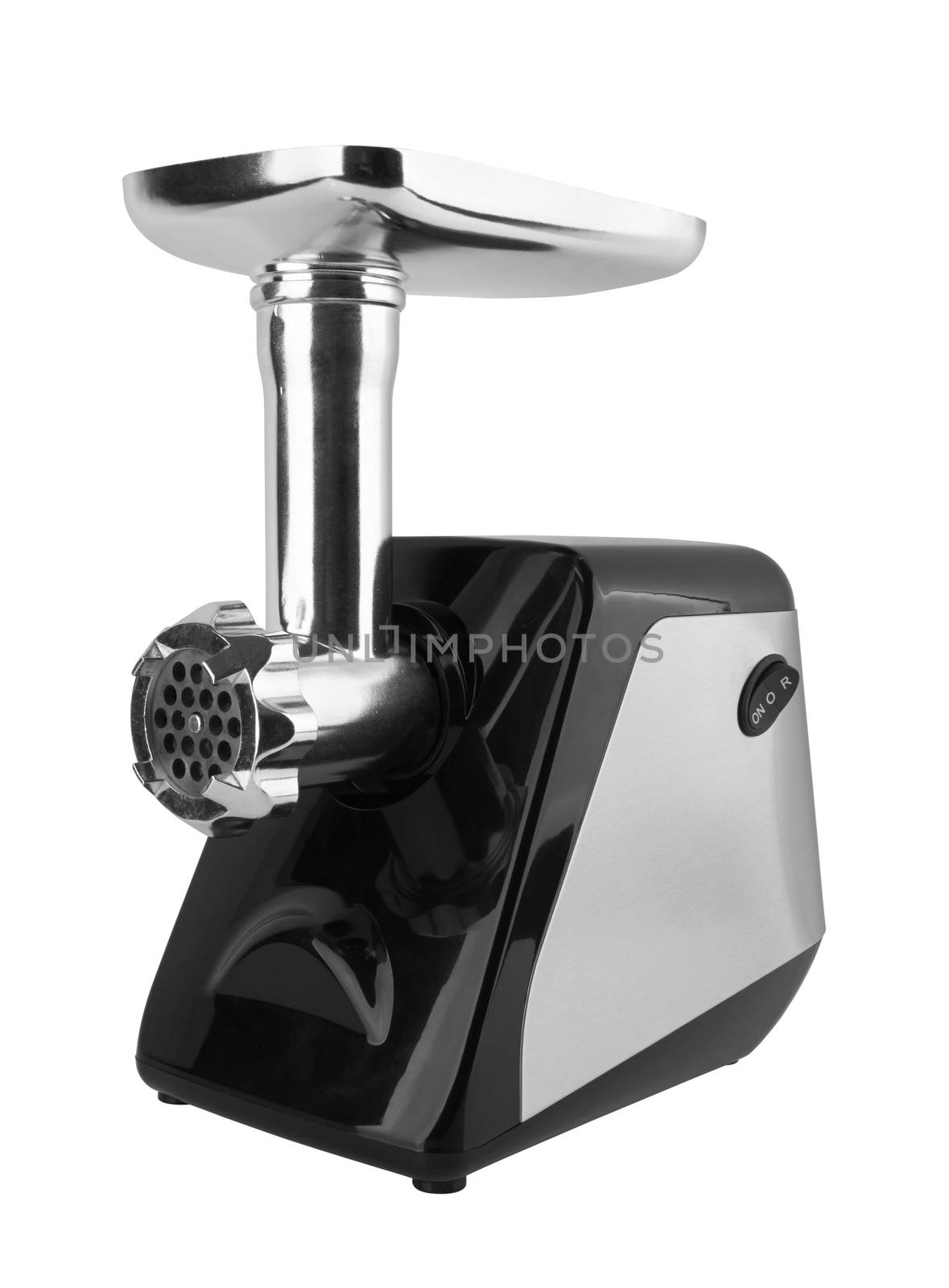 Electric meat grinder isolated on white background