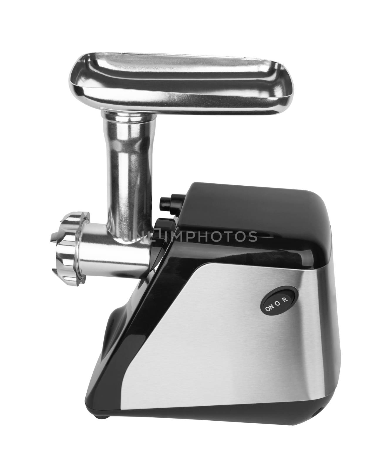 Electric meat grinder isolated on white background