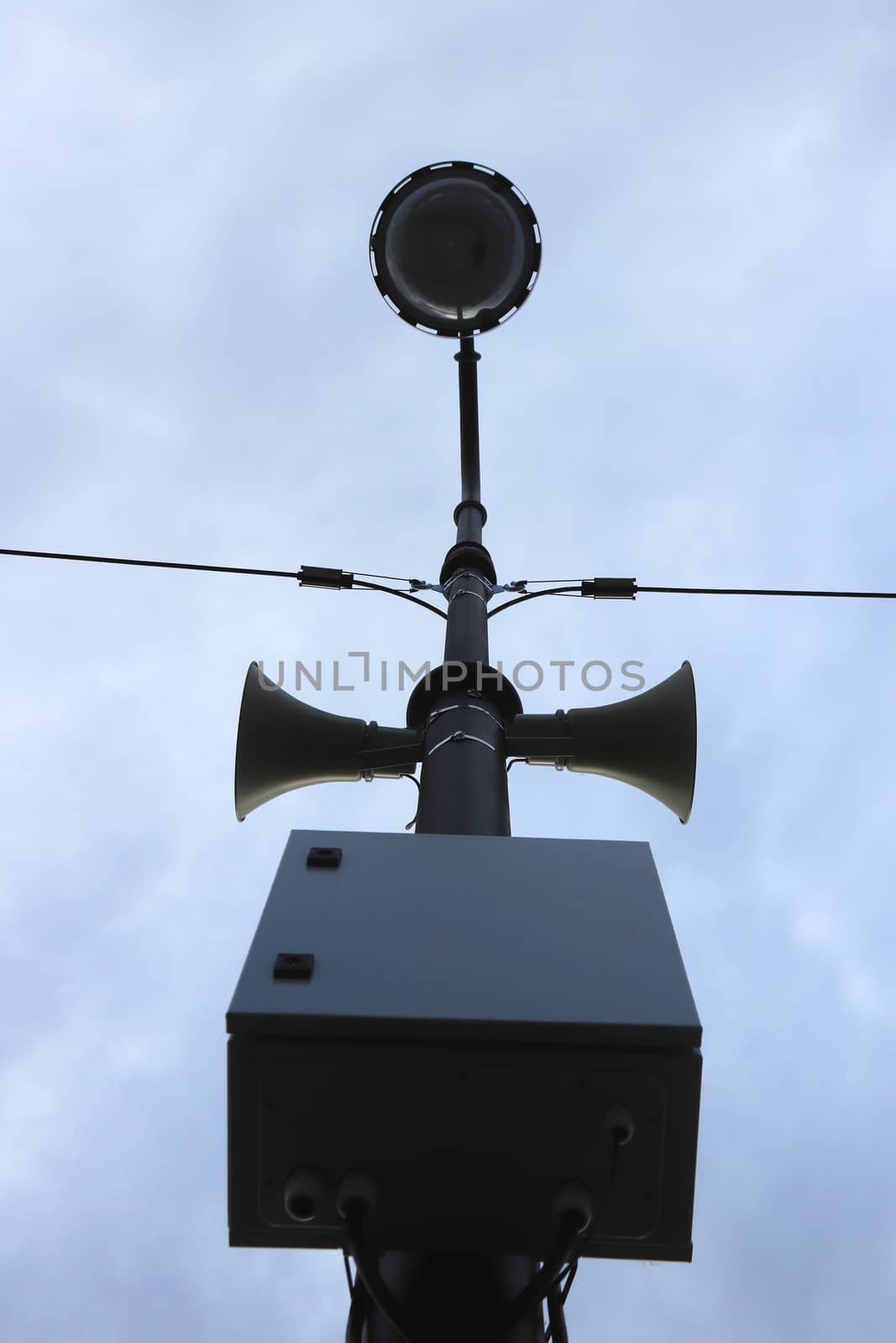 Black round lantern lamp. Simple geometry.