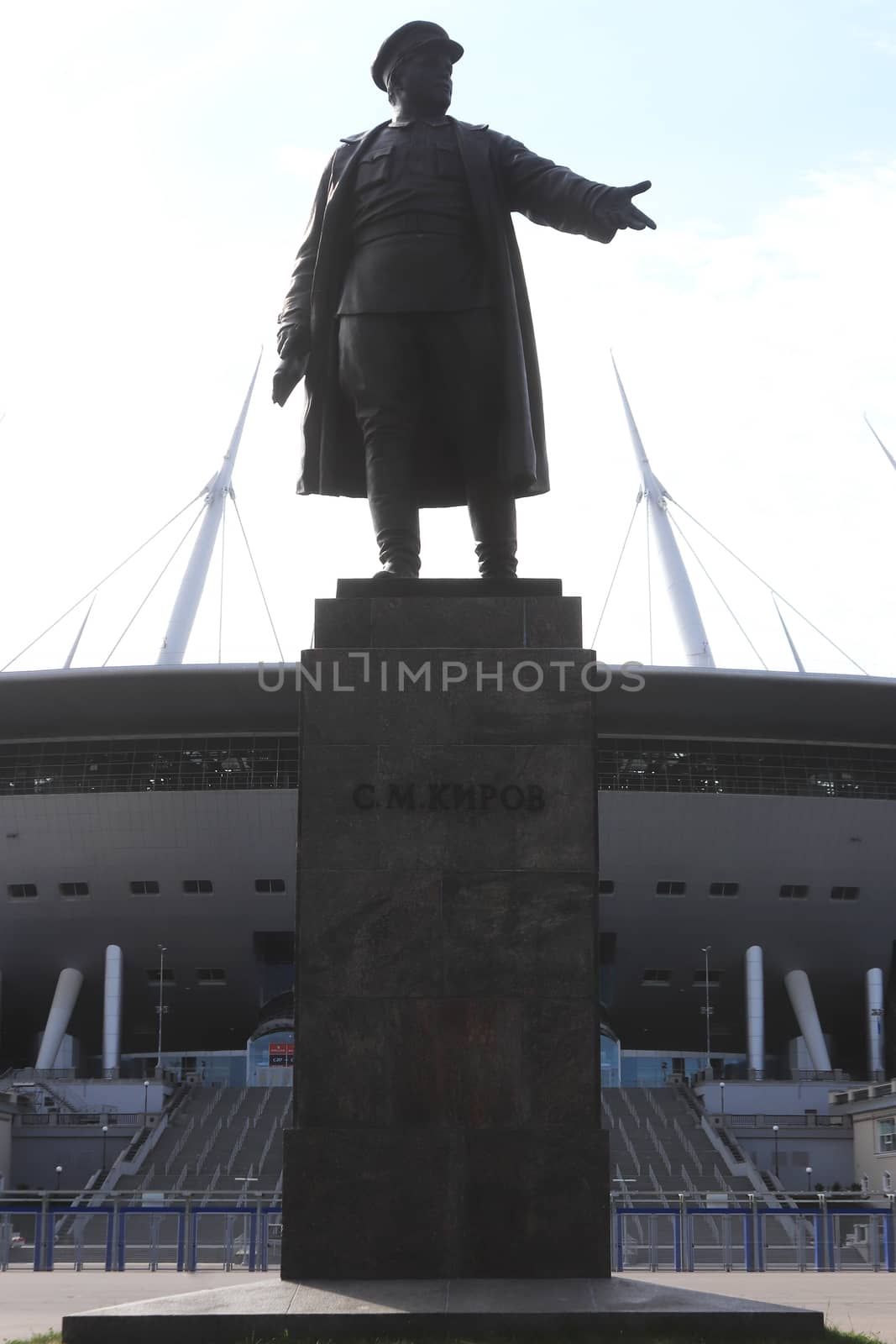 S.M. Kirov monument before Saint-Petersburg stadium.