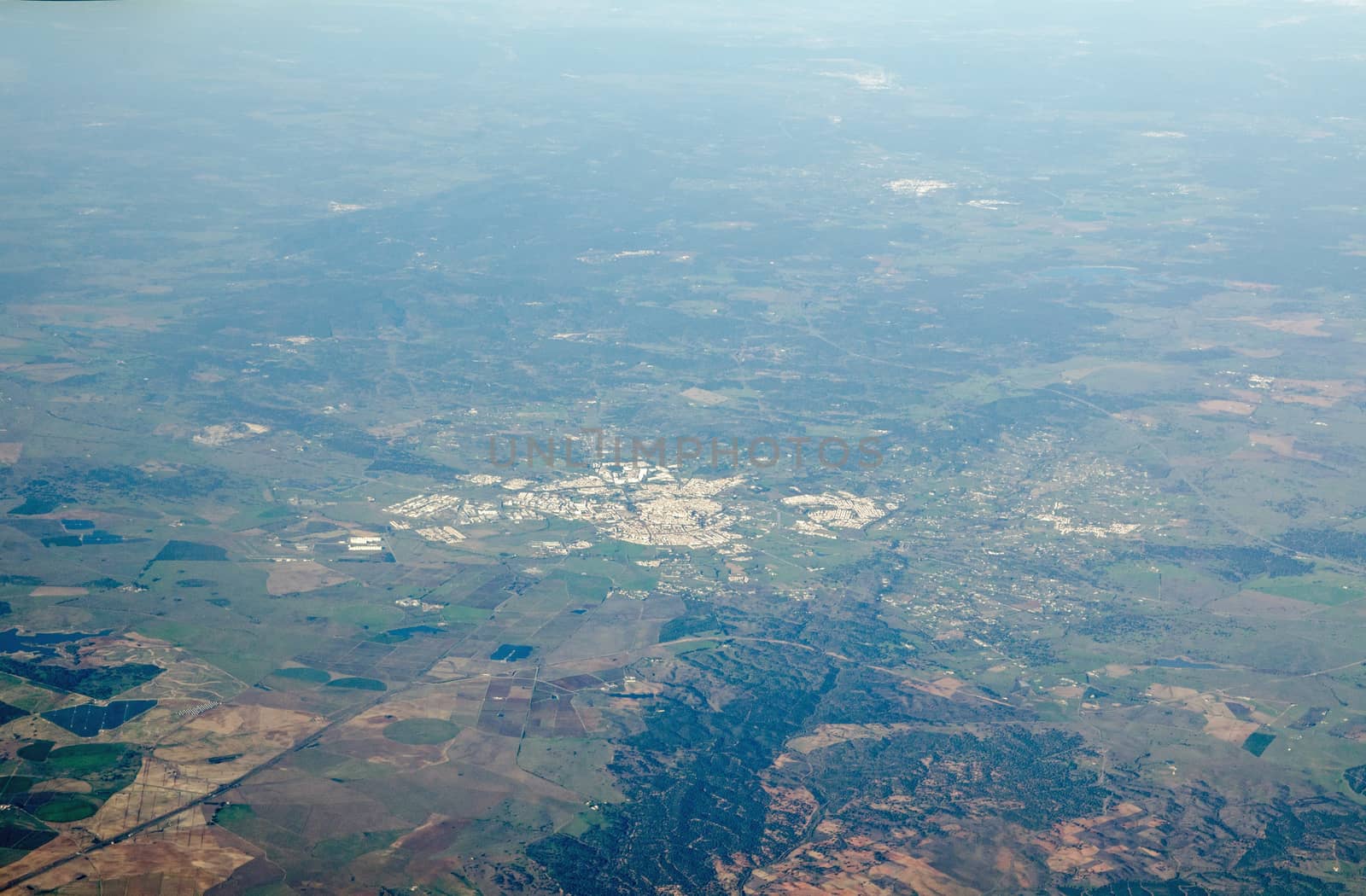 Aerial view of Evora, Portugal by BasPhoto