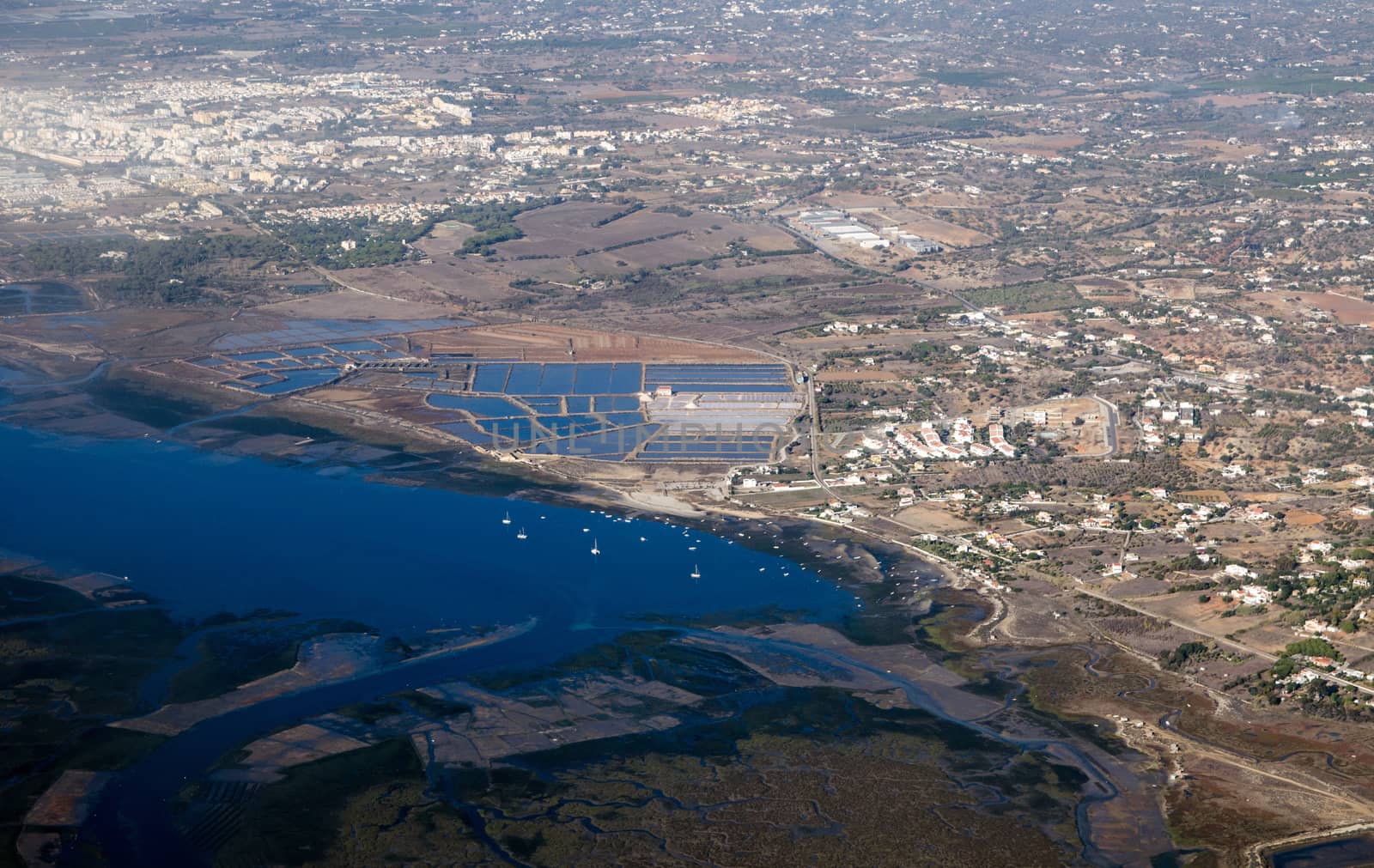 Livramento Salt Pans - Aerial View, Faro, Portugal by BasPhoto