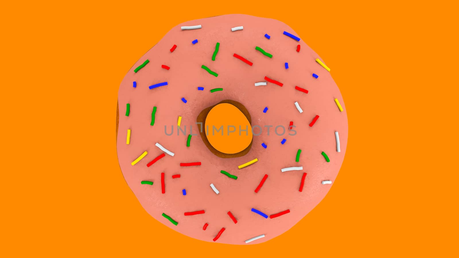 Glazed sweet donut are of surface, modern sweet background, 3d rendering backdrop, computer generated