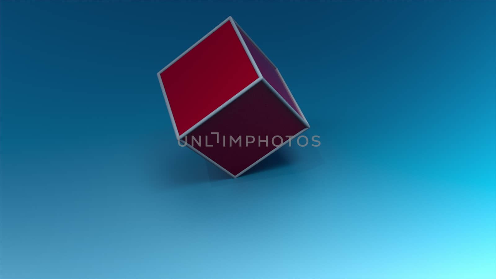 3d render of abstract geometric background, pink cube rotating, computer generated by nolimit046