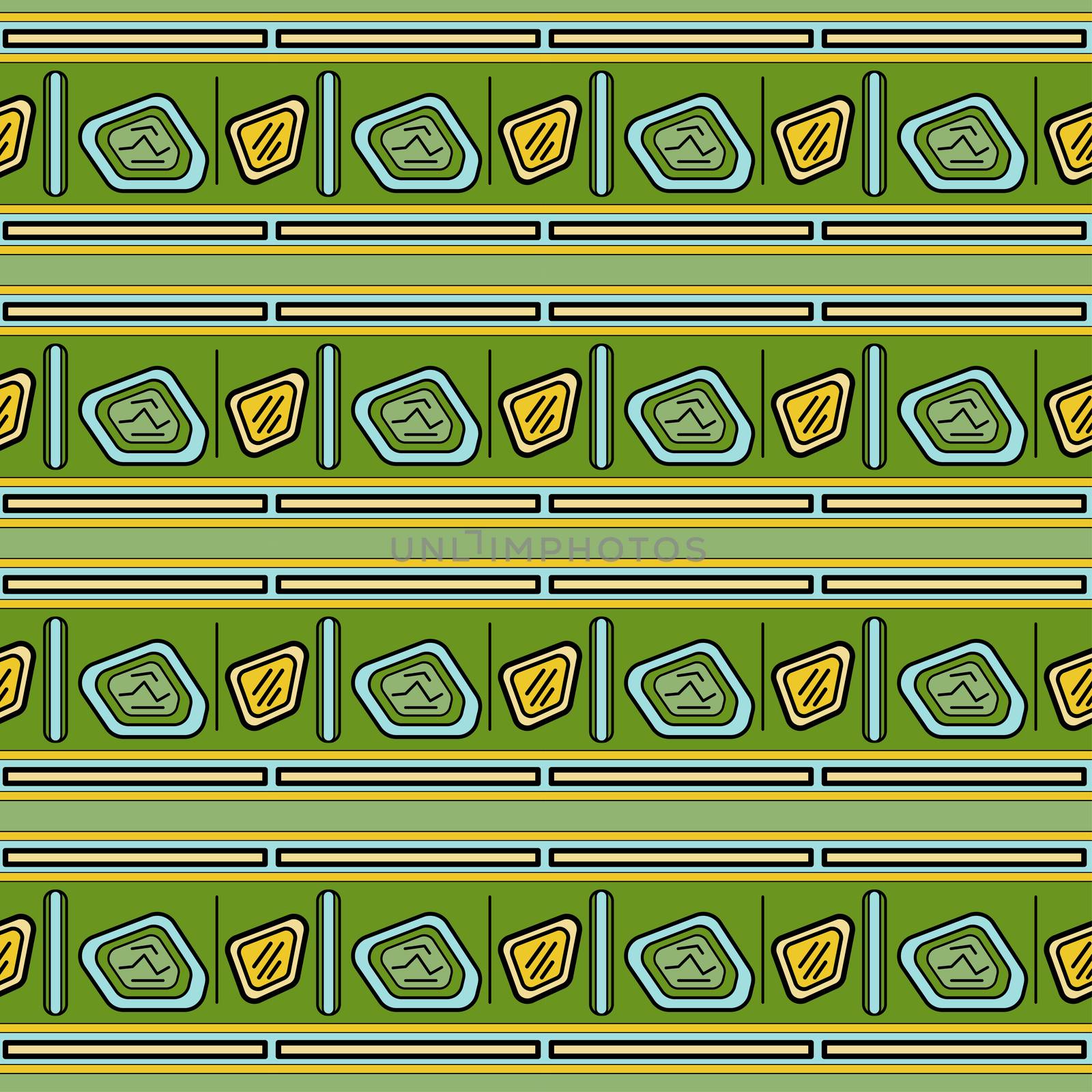 Seamless decorative pattern. ethnic endless background with ornamental decorative elements with traditional etnic motives, tribal geometric figures. Print for wrapping, background