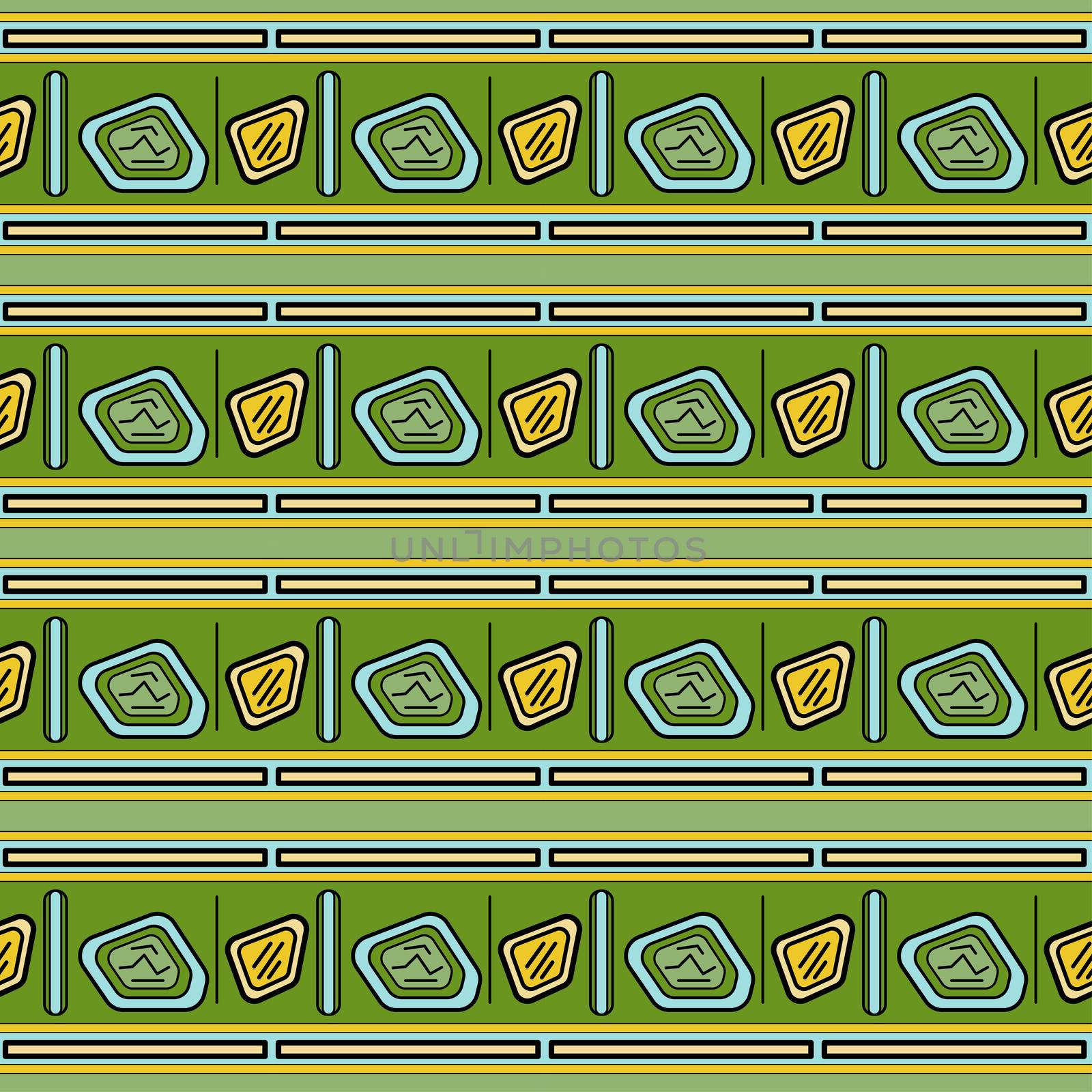 Seamless decorative pattern. ethnic endless background with ornamental decorative elements with traditional etnic motives, tribal geometric figures. Print for wrapping, background