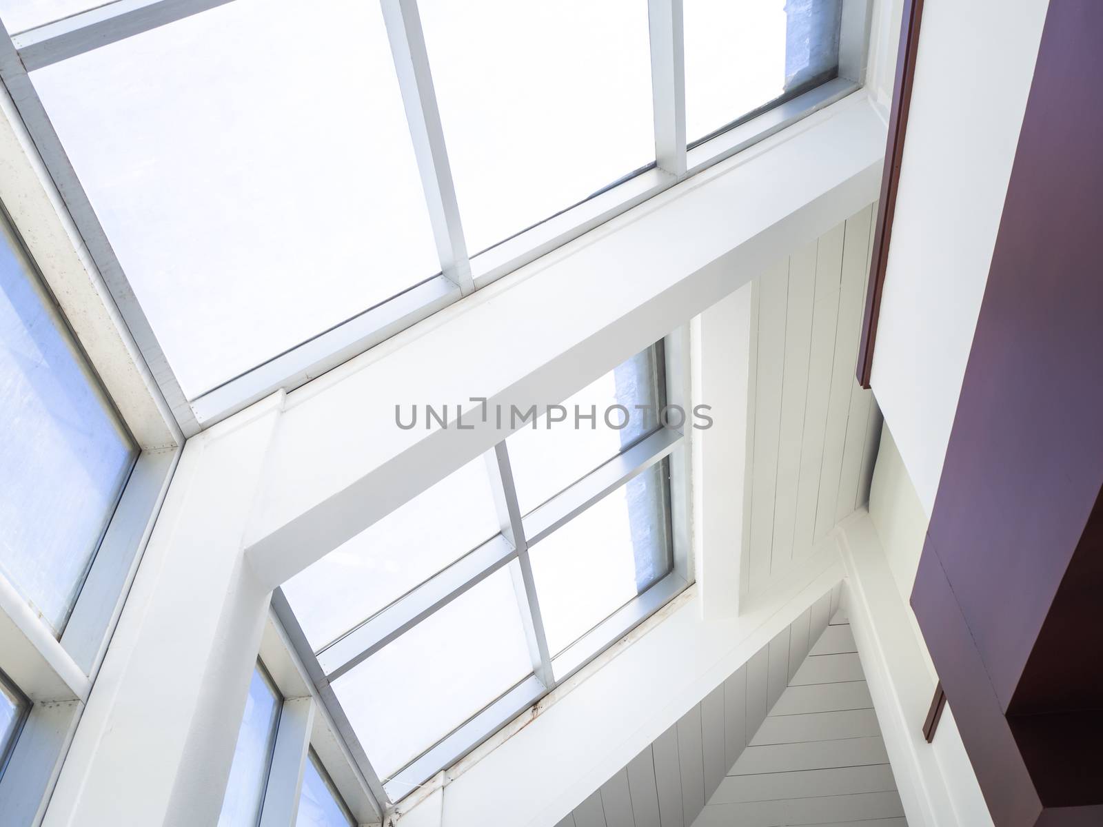 high-tech architecture background photo, internal structure of glass roof