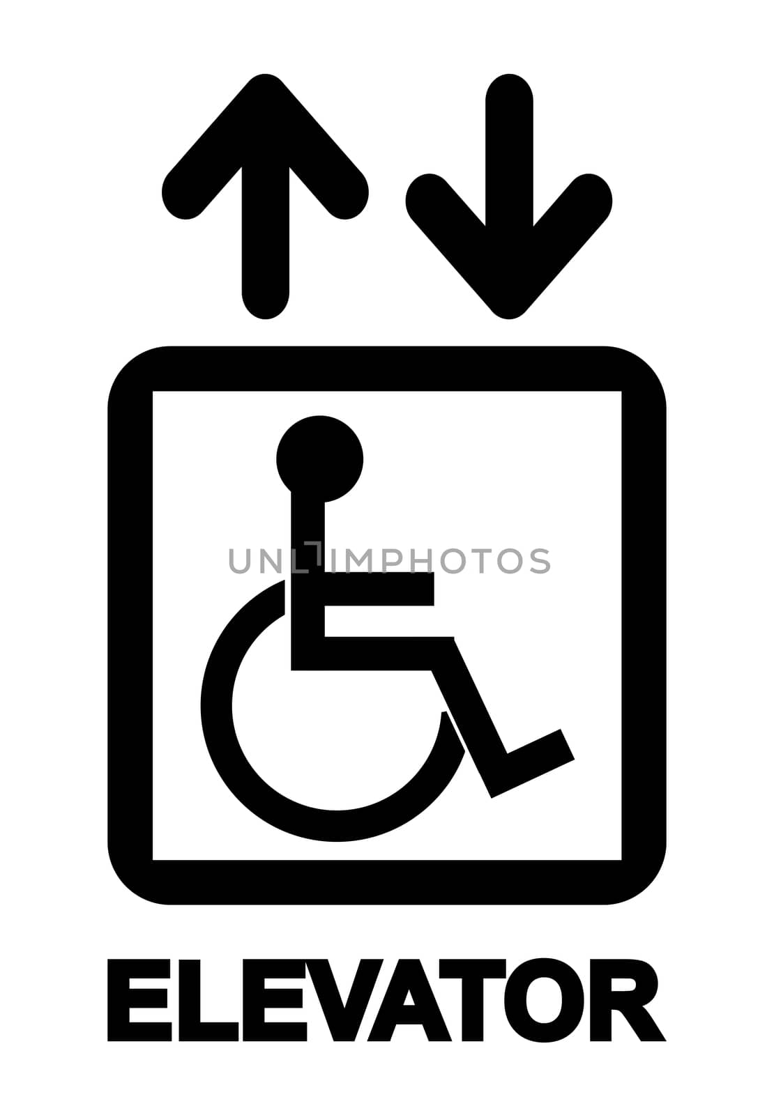 Disabled People Elevator Sign by Bigalbaloo