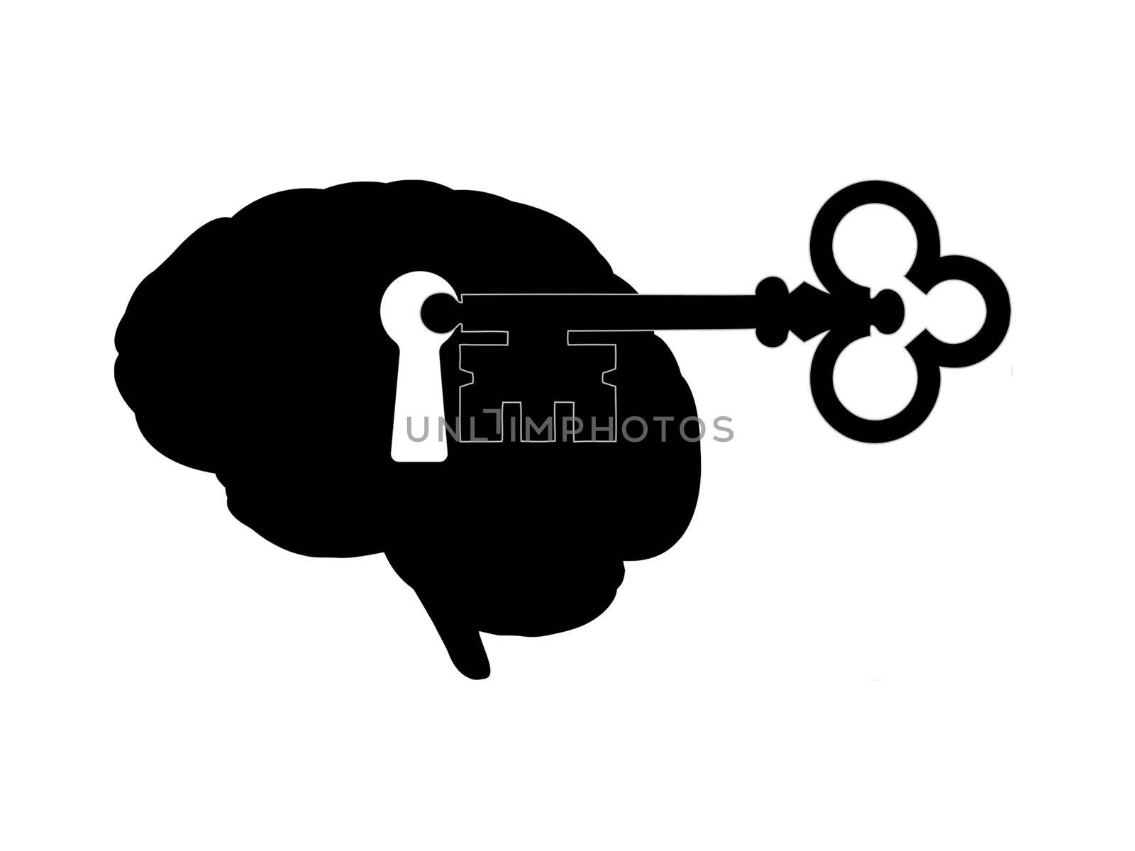 several questions about the brain on white background - 3d rendering by mariephotos