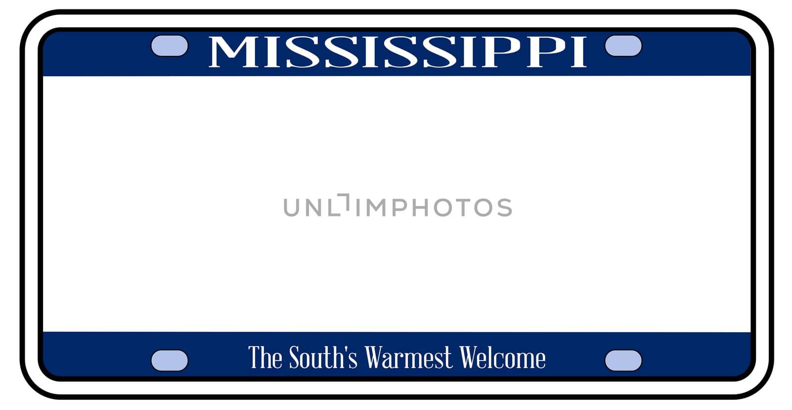 Blank Mississippi License Plate by Bigalbaloo