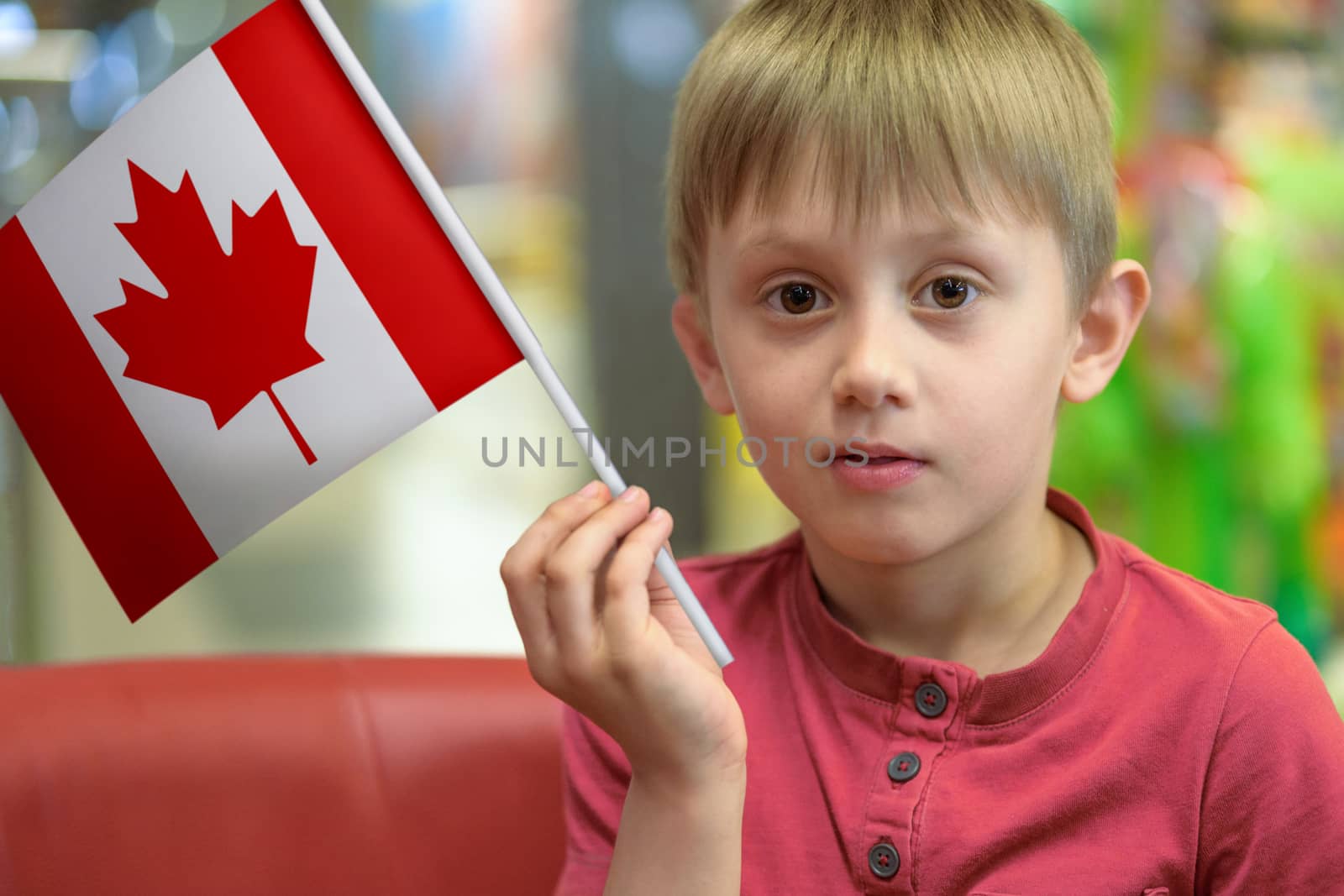 Boy with the flag of Canada by wdnet_studio