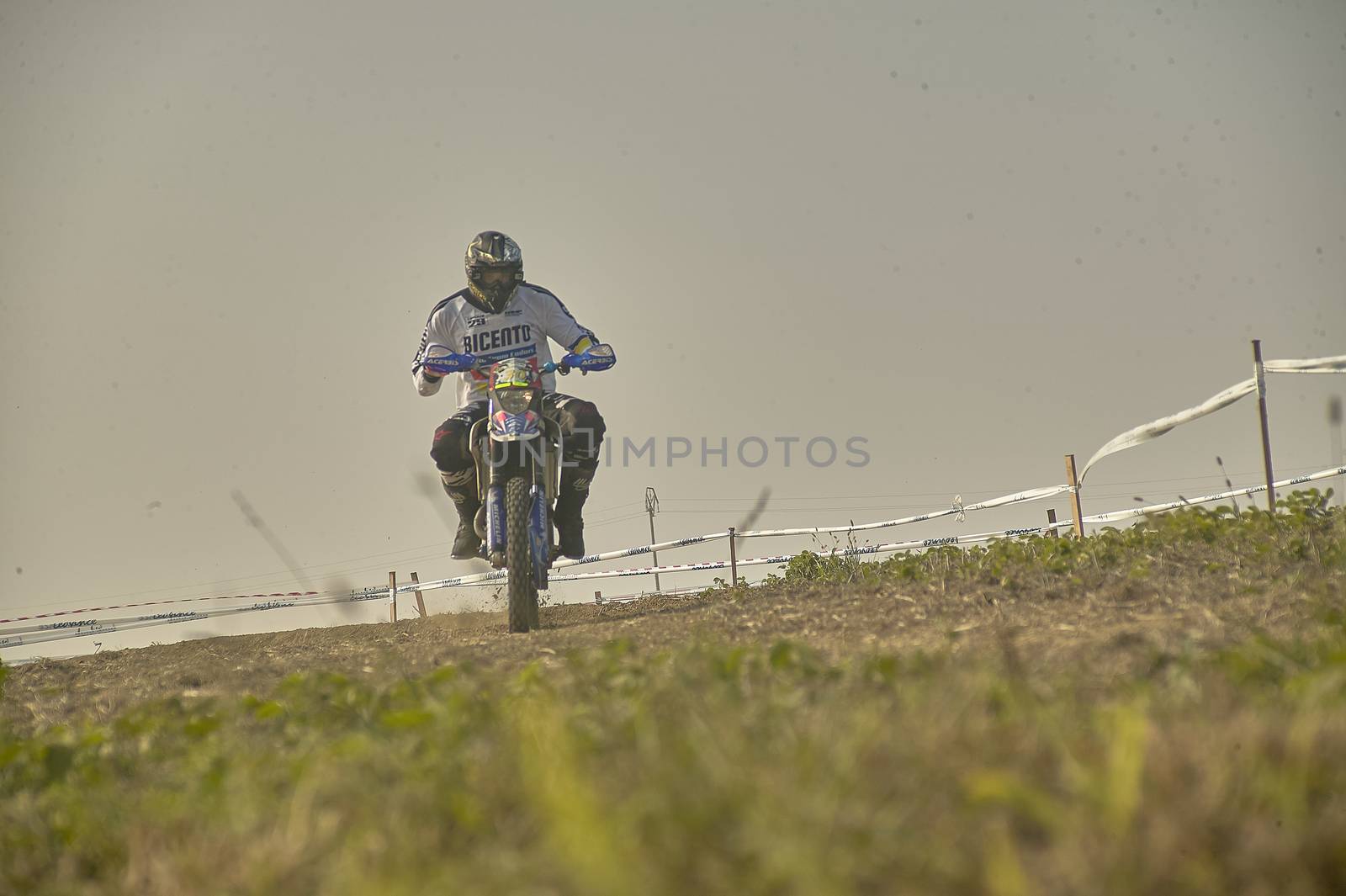 GAVELLO, ITALY 24 MARCH 2020: Enduro race in Countryside