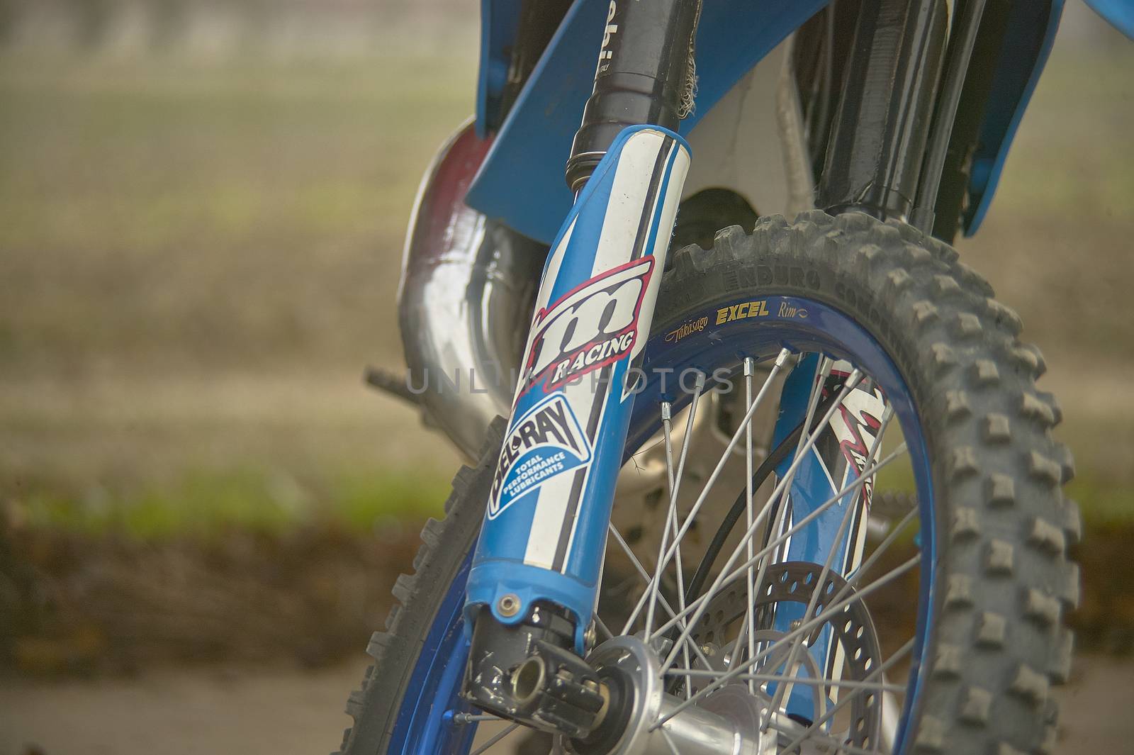 GAVELLO, ITALY 24 MARCH 2020: Enduro race in Countryside