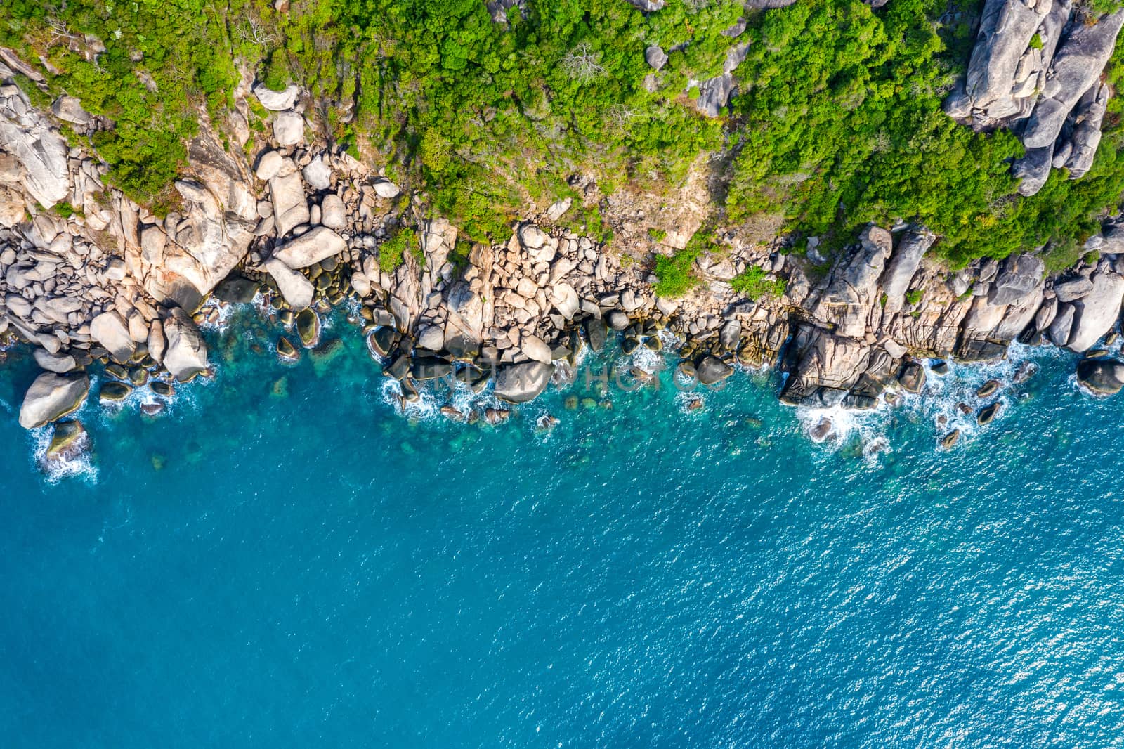 Aerial view of seashore at Koh Tao island, Thailand. by gutarphotoghaphy