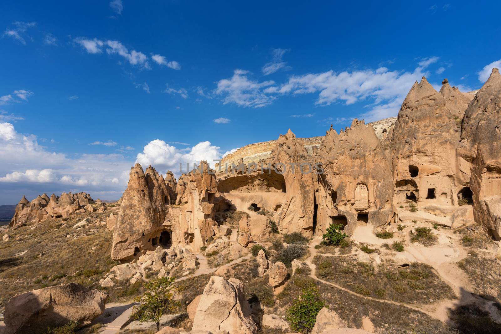 Cave town in Zelve Valley, Cappadocia in Turkey.