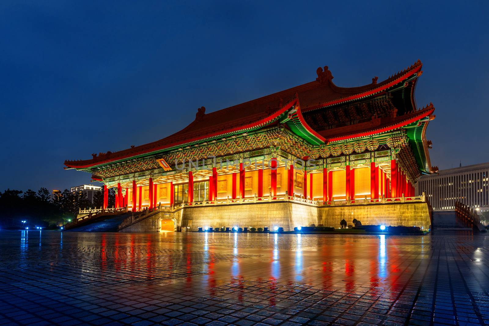 Chiang Kai Shek Memorial Hall at night in Taipei, Taiwan. by gutarphotoghaphy