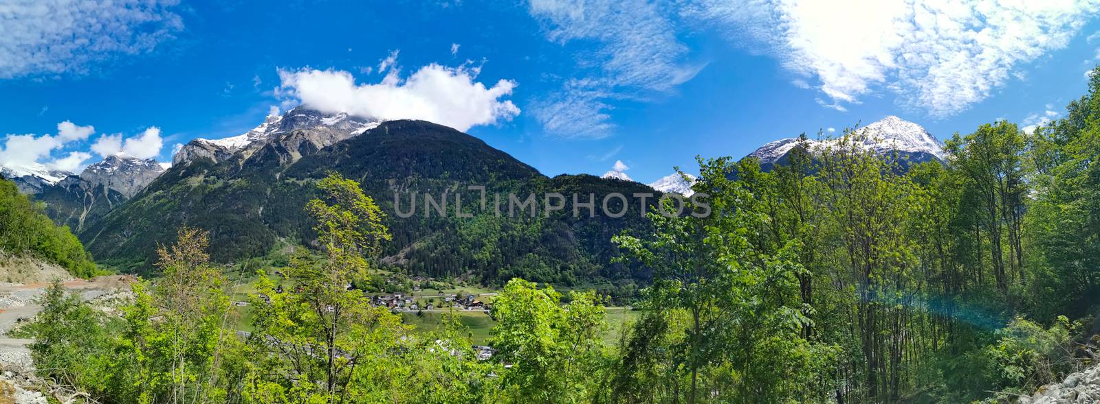 Panorama in canton Uri, Switzerland with swiss Alps and clouds by PeterHofstetter