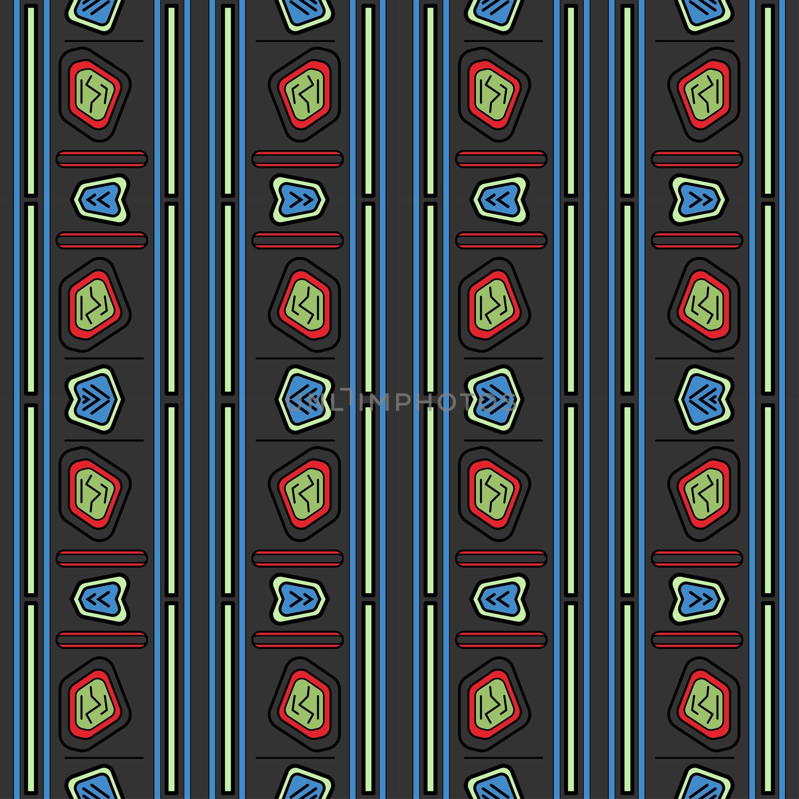 Seamless abstract ethnic pattern, tribal background. Seamless pattern can be used for wallpaper, web page background, others. Bright vector tribal texture.