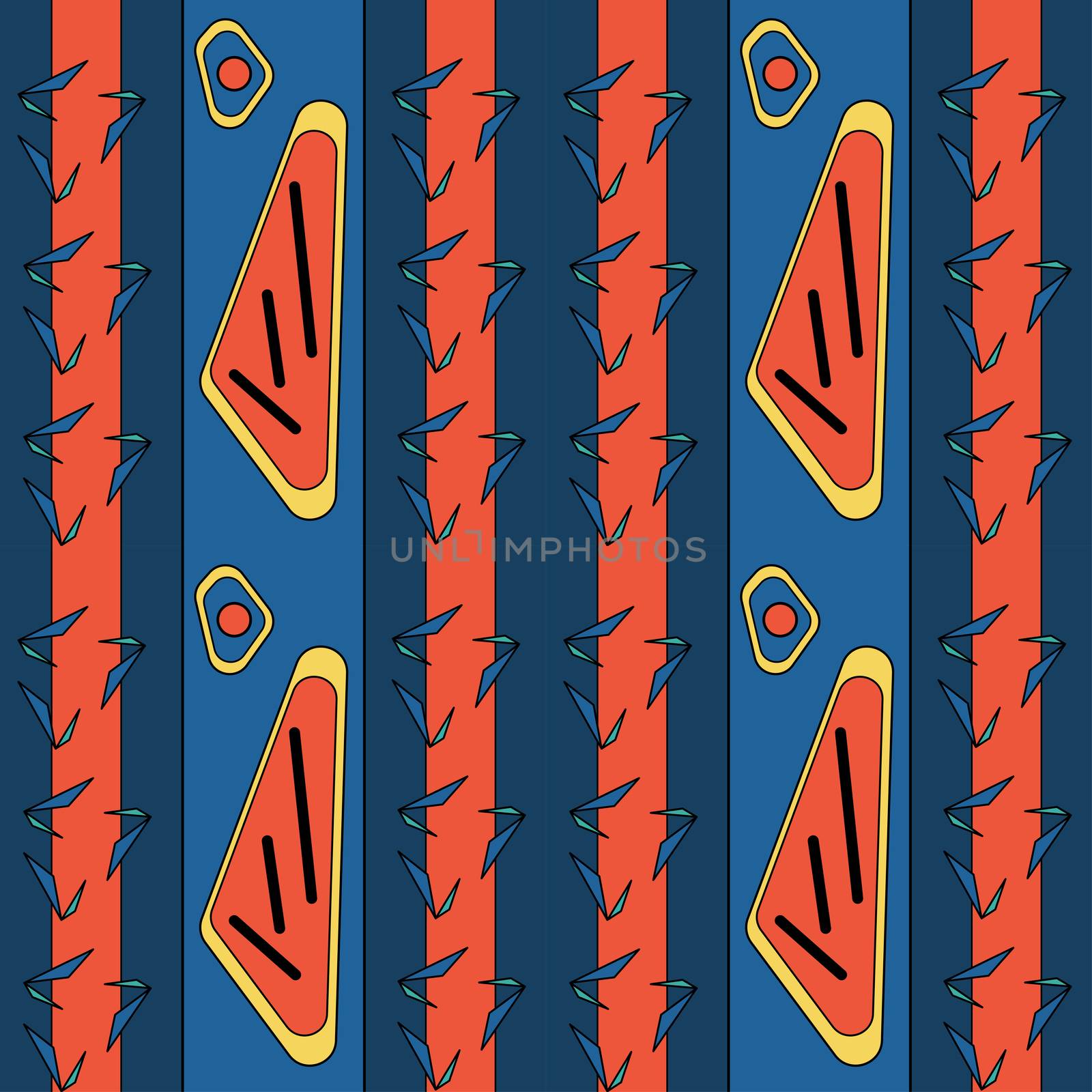 Seamless abstract ethnic pattern, tribal background. Seamless pattern can be used for wallpaper, web page background, others. Bright vector tribal texture.