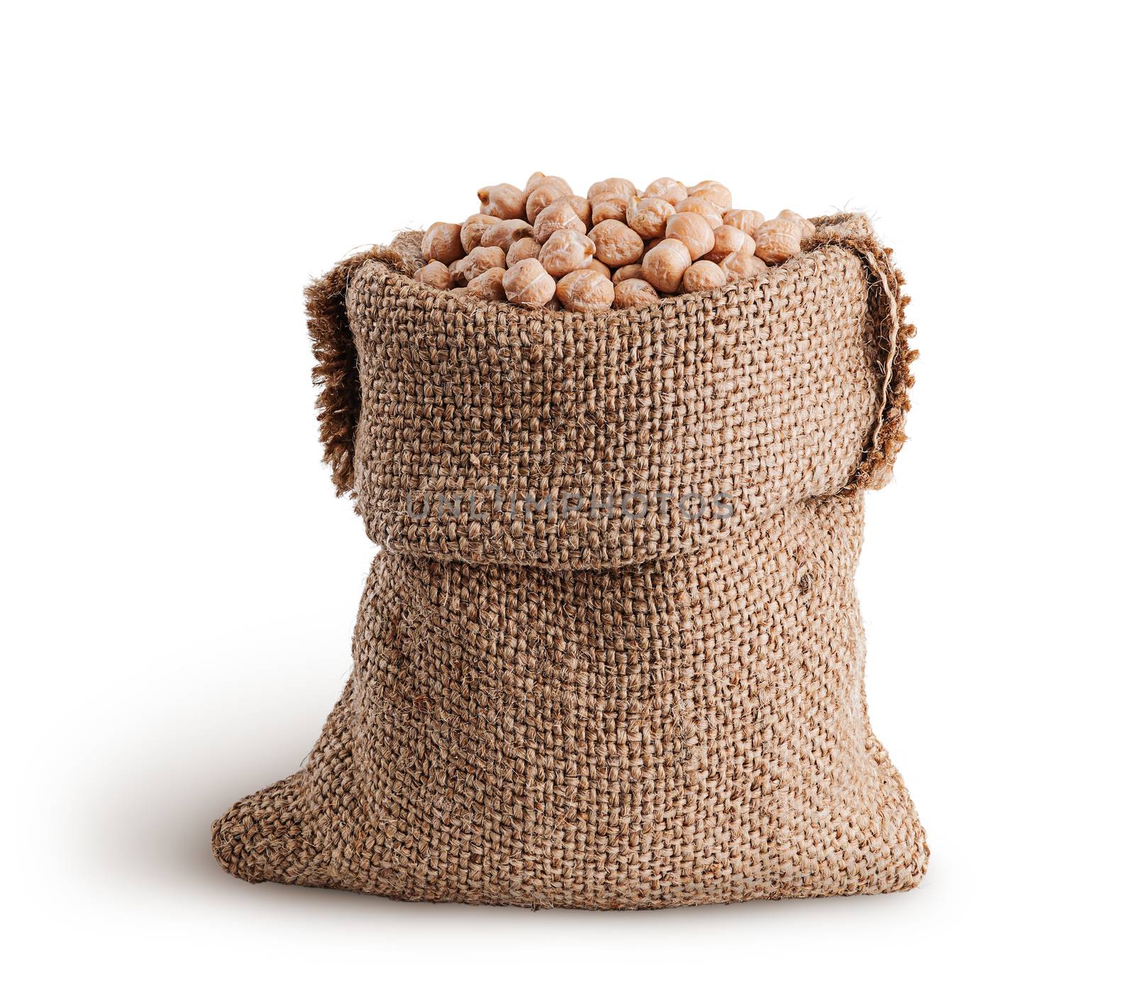 Dry chickpeas in a sack by Cipariss