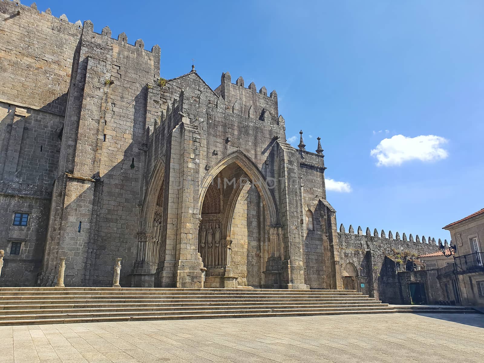 Ancient cathedral entrance in Portugal by savcoco