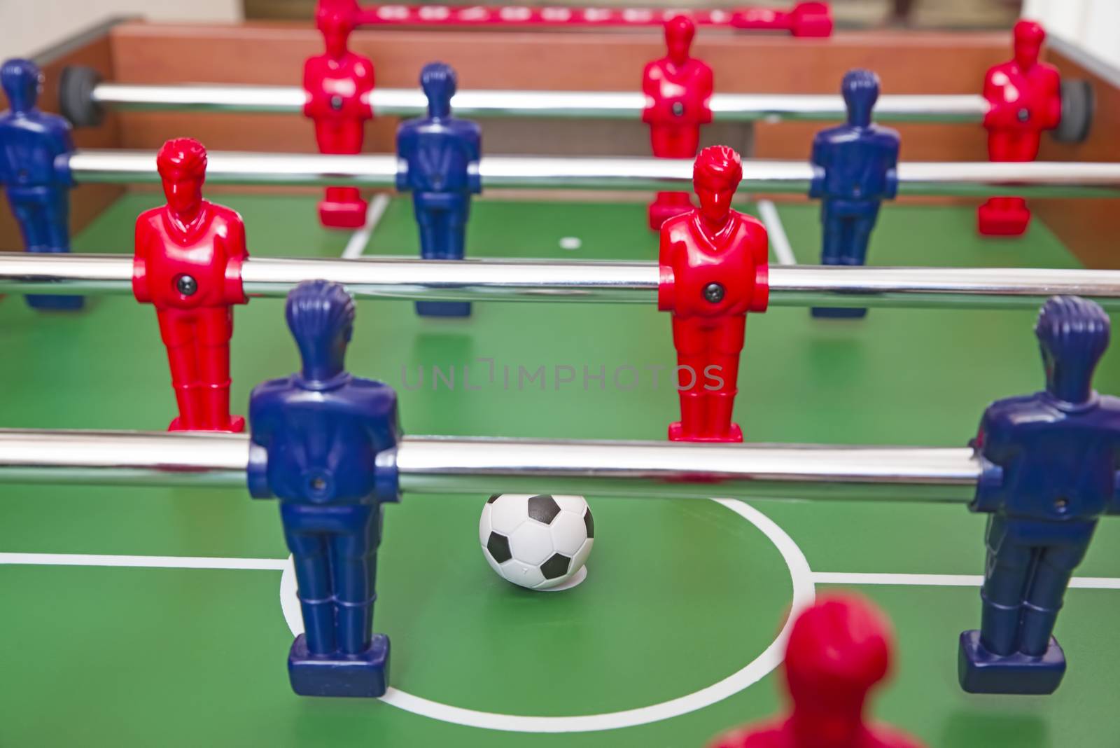 Soccer game table, ball at center for start