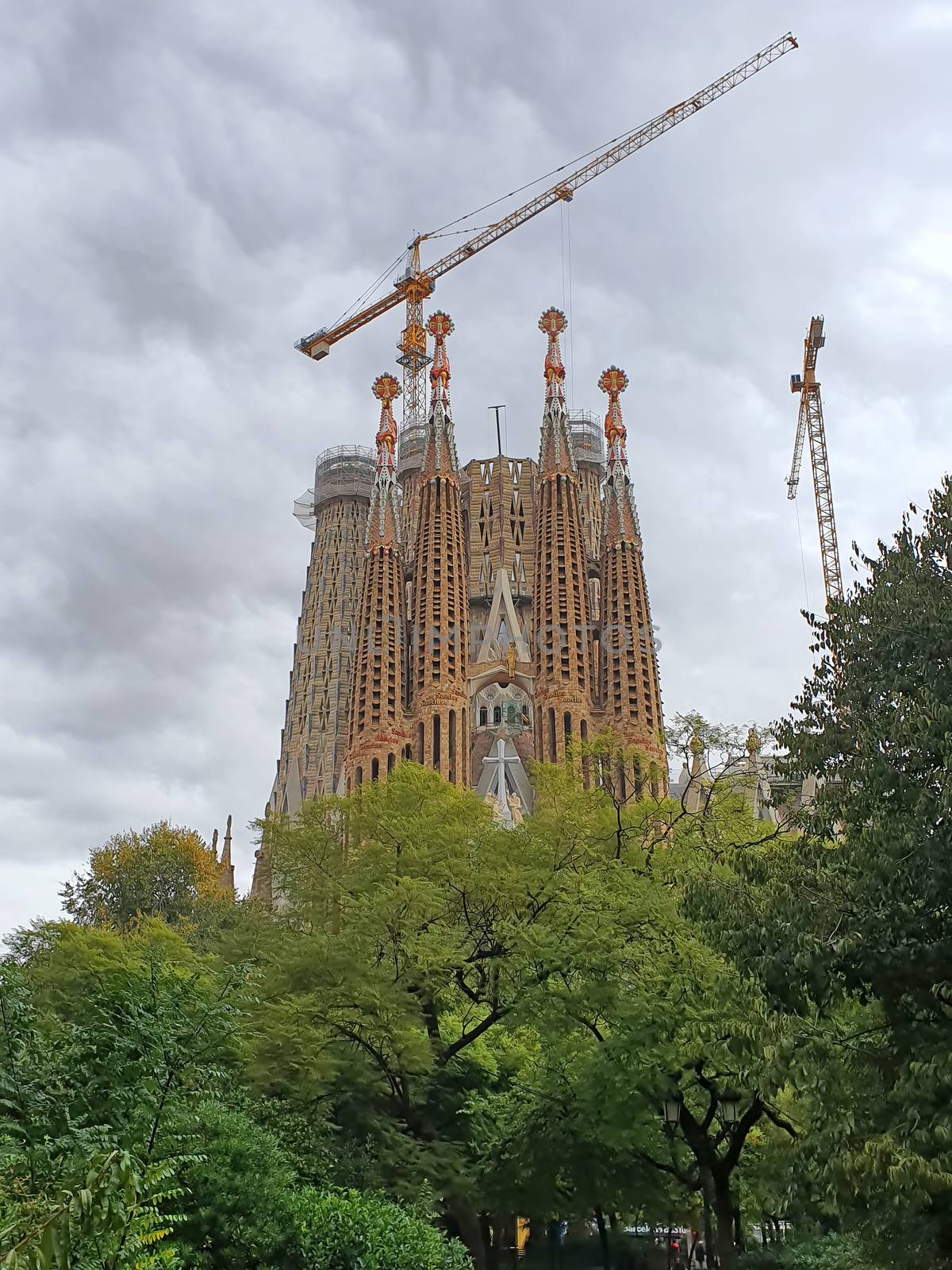 Sagrada Familia Cathedral by Gaudi, most  important landmark in Barcelona