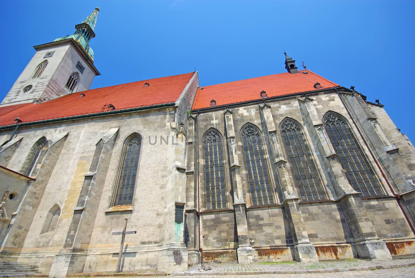 Medieval Cathedral of St Martin in old town of Bratislava