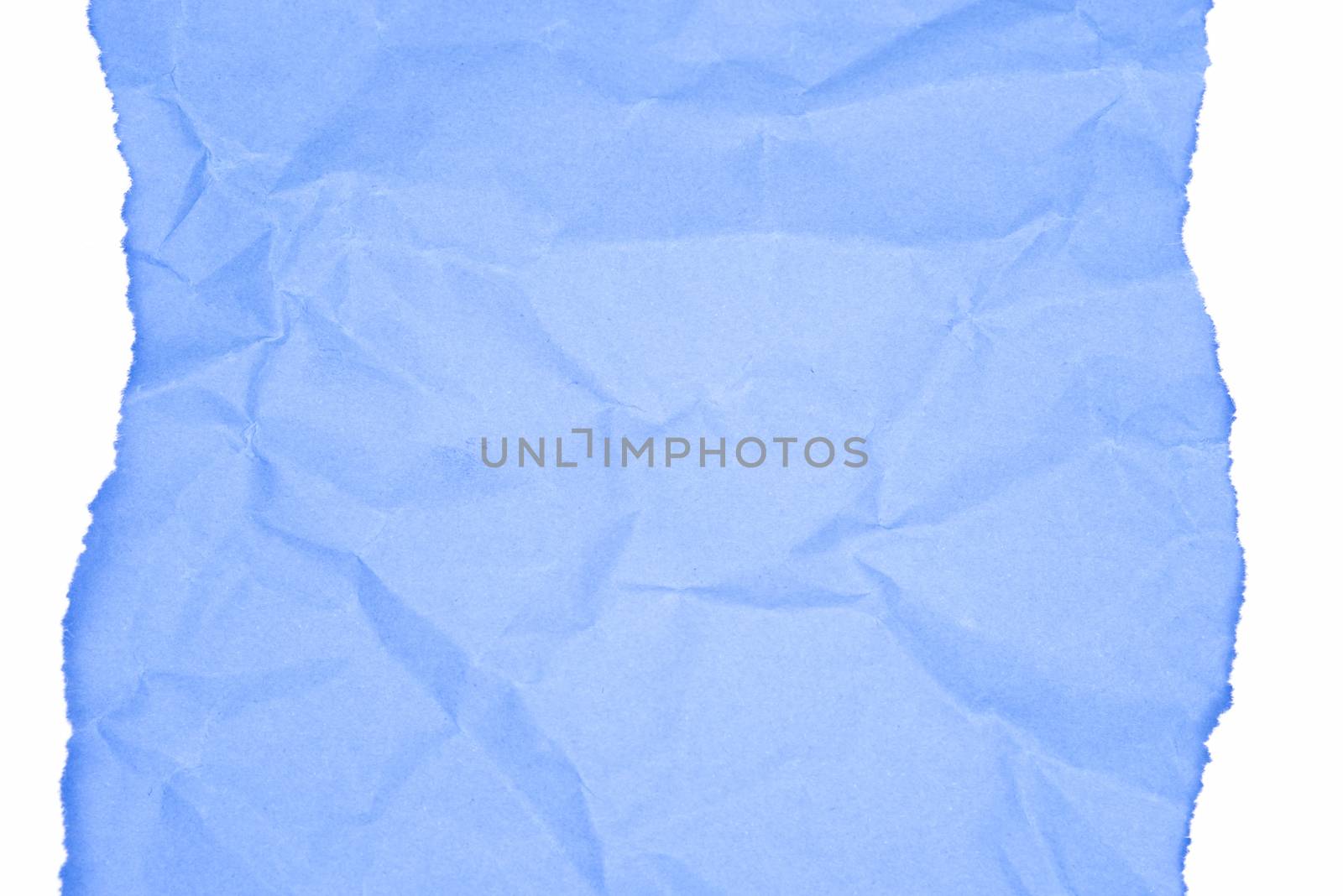 White ripped paper border , blue crupled background
