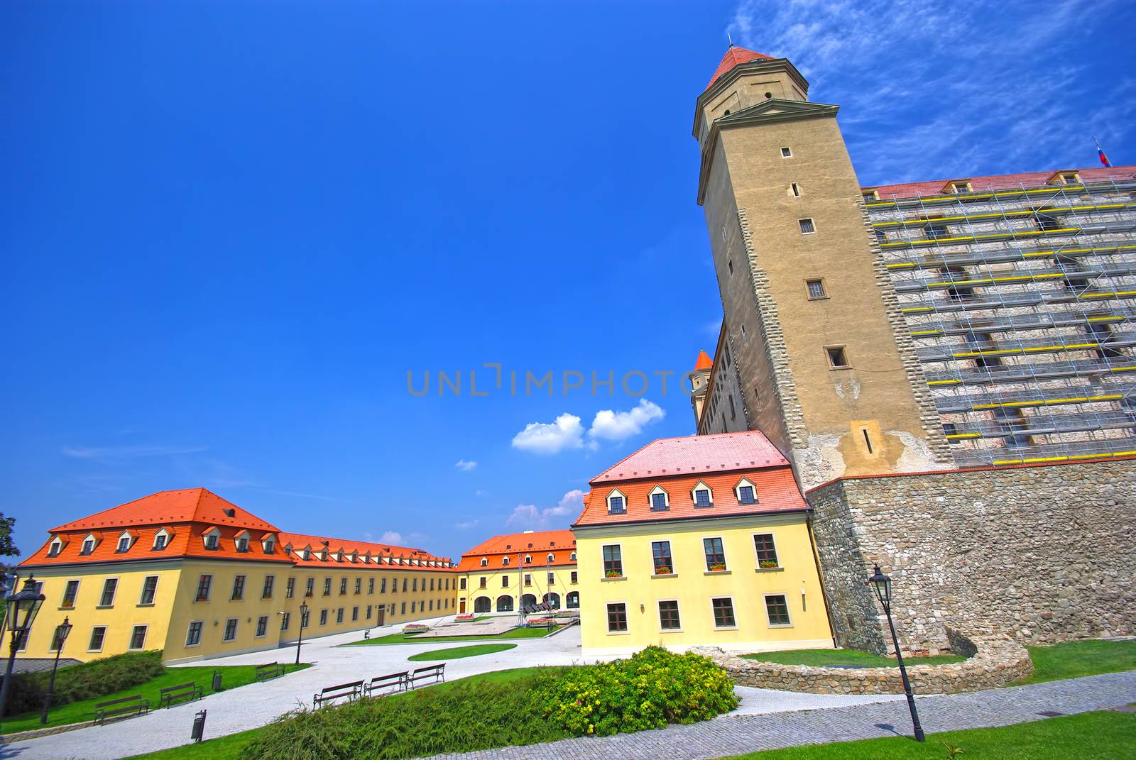 Historic building of Hrad, medieval Castle in Bratislava
