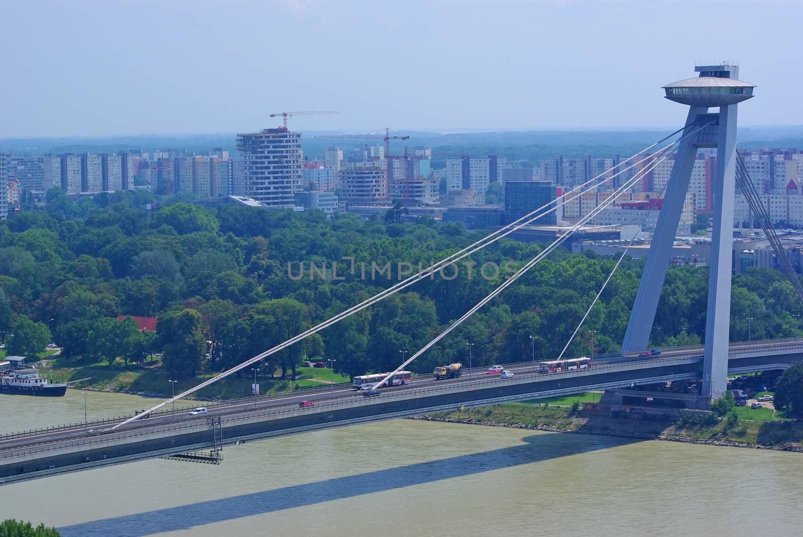 Bratislava skyline and SNP bridge by savcoco