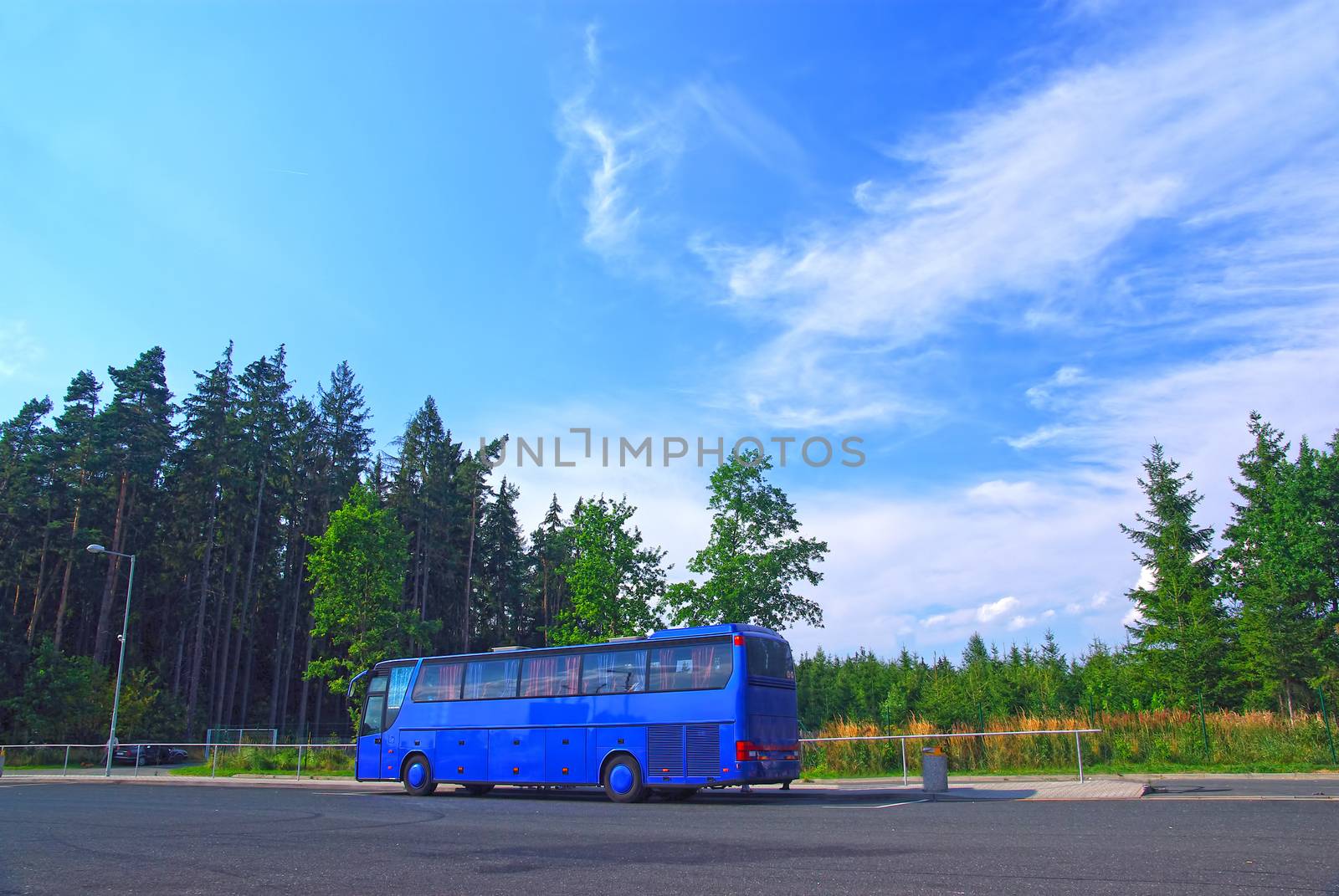 Touristic bus in highway parking by savcoco