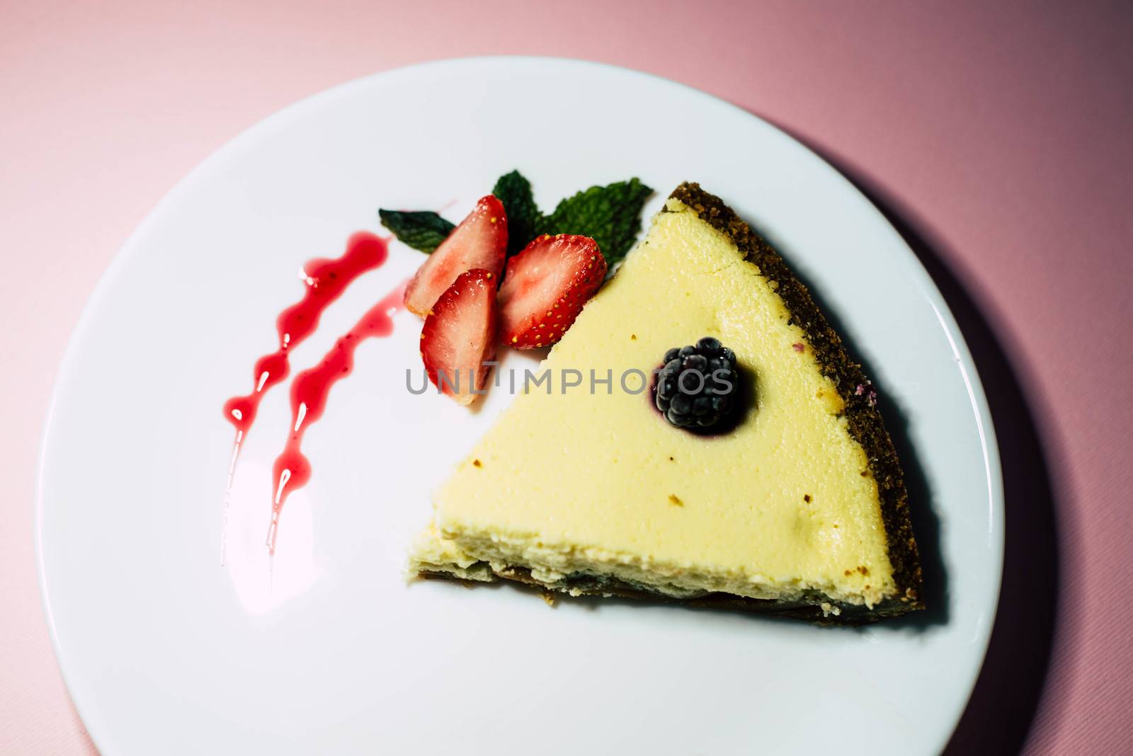 A piece of cheesecake on a white plate by SemFid