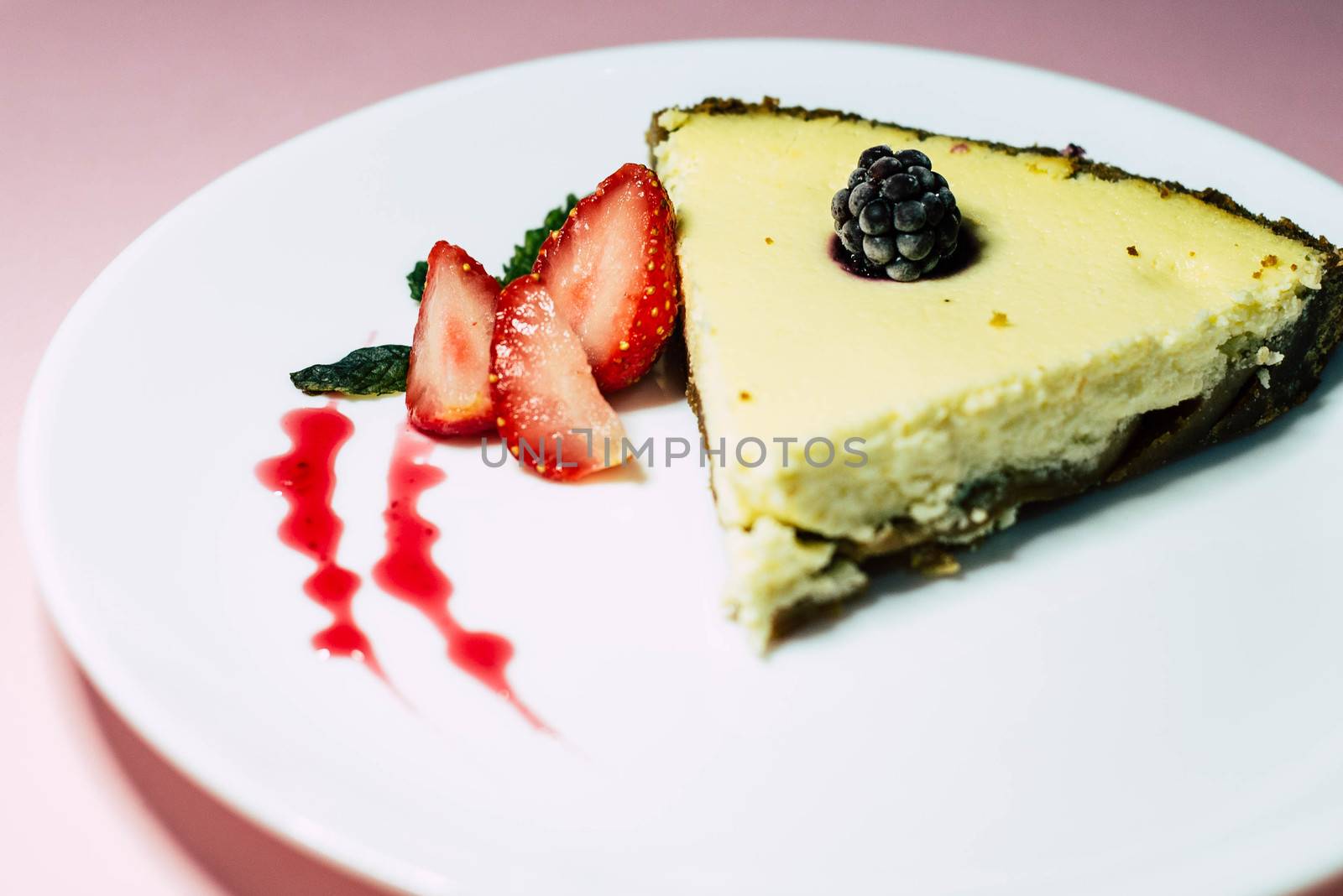 A piece of cheesecake on a white plate by SemFid